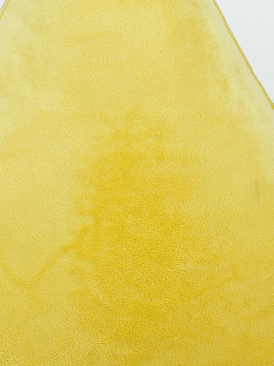 Eyda Super Soft Velvet Yellow Color Set of 2 Triangle Filled Cushion-15x15x15 Inch