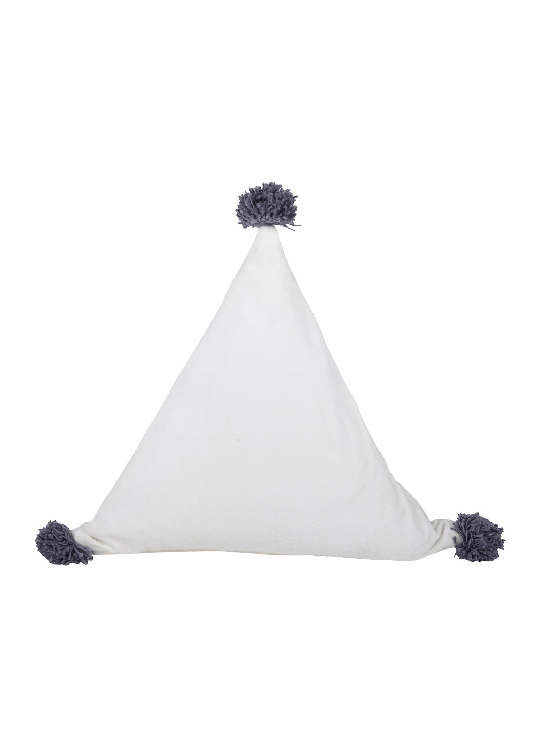 Eyda Super Soft Velvet White Color Set of 2 Triangle Filled Cushion-15x15x15 Inch