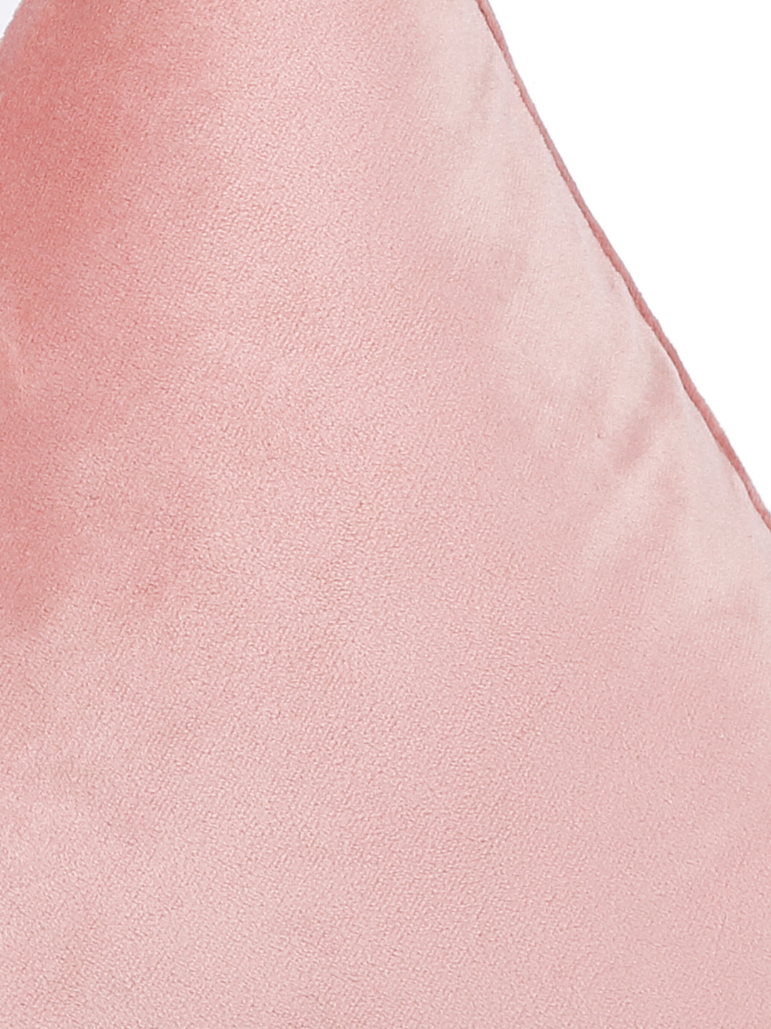 Eyda Super Soft Velvet Peach Color Set of 2 Triangle Filled Cushion-15x15x15 Inch