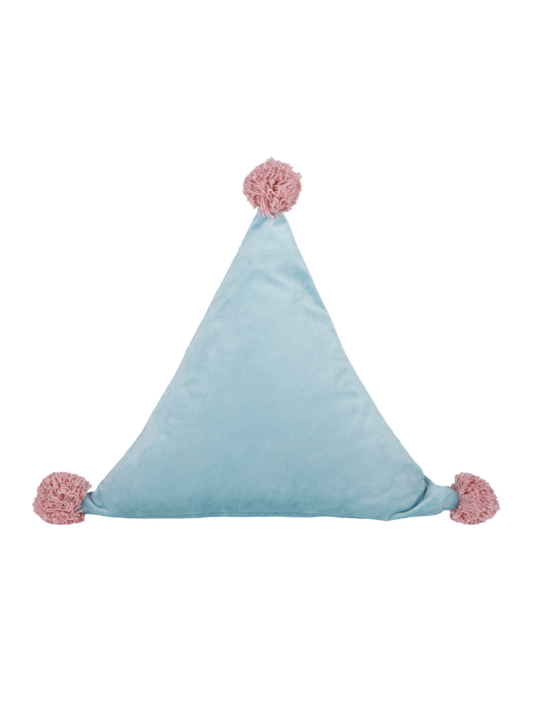 Eyda Super Soft Velvet Aqua Color Set of 2 Triangle Filled Cushion-15x15x15 Inch