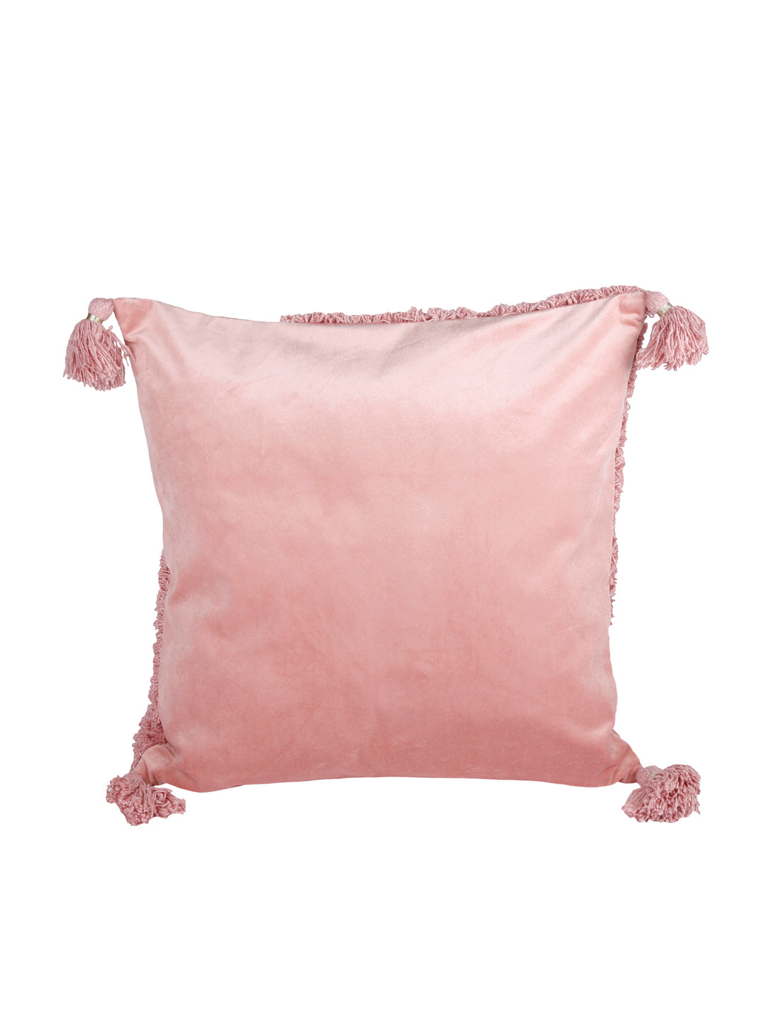 Eyda Super Soft Velvet Peach Color Set of 2 Cushion Cover-18x18 Inch