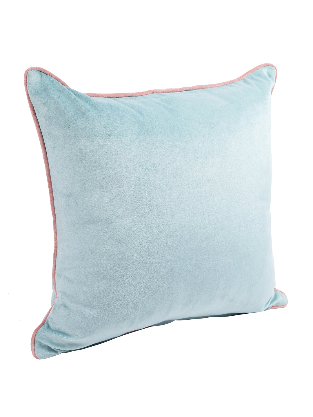 Eyda Velvet Aqua Color Cushion Cover Set of 2-18x18 Inch
