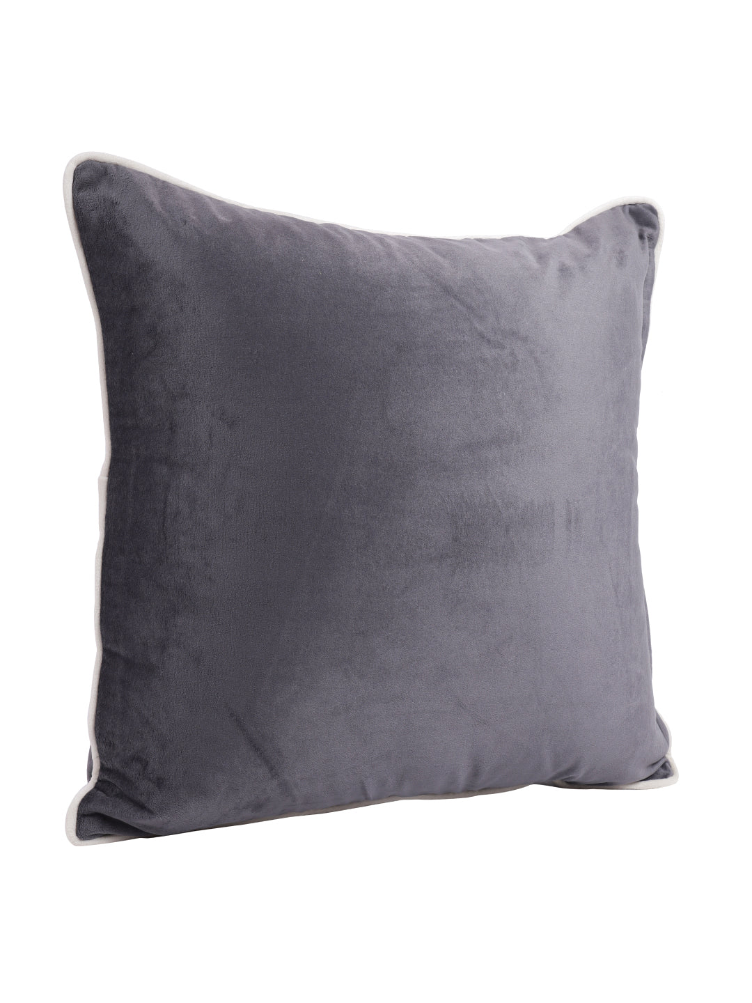 Eyda Velvet Grey Color Cushion Cover Set of 2-18x18 Inch