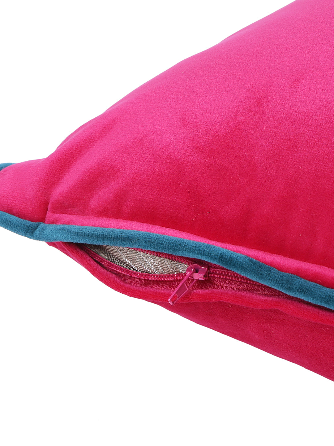 Eyda Velvet Fuchsia Color Cushion Cover Set of 2-18x18 Inch