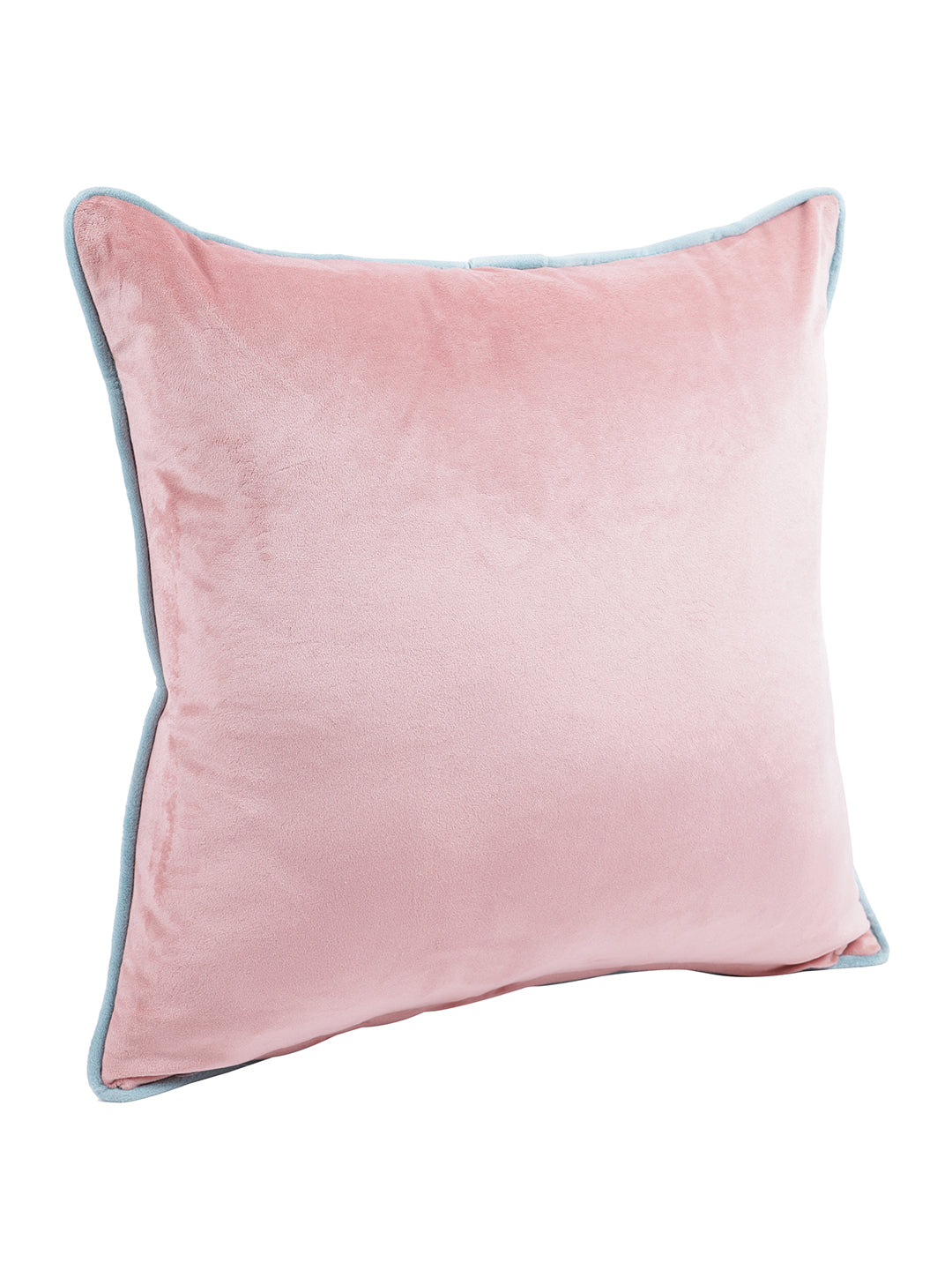 Eyda Velvet Peach Color Cushion Cover Set of 2-18x18 Inch