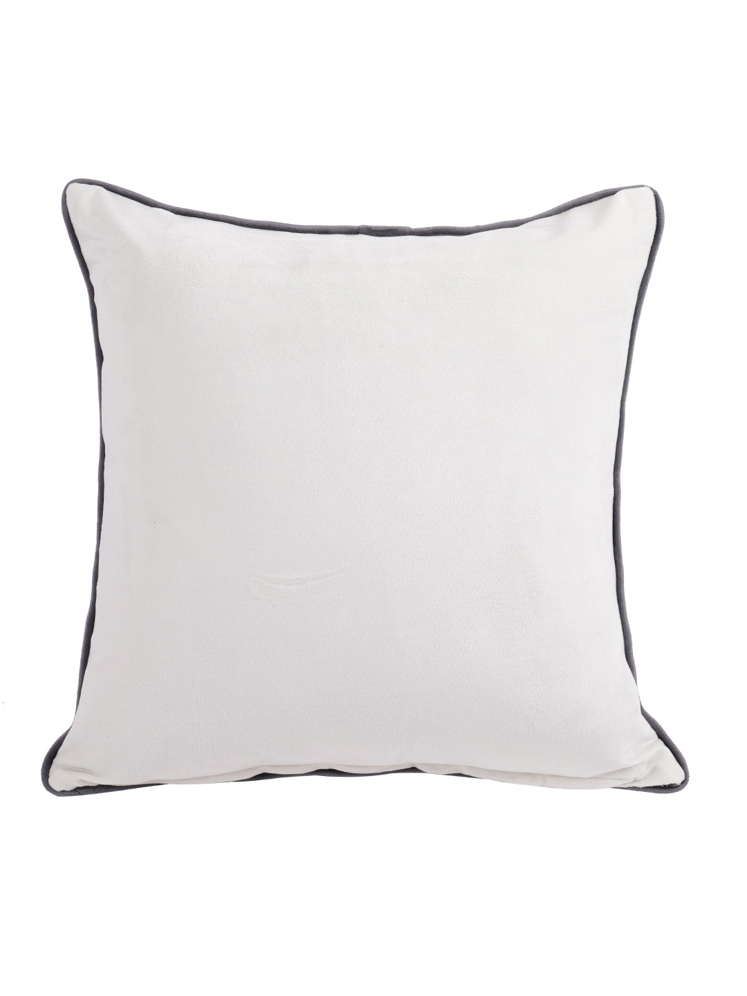 Eyda Velvet Ivory Color Cushion Cover Set of 2-18x18 Inch