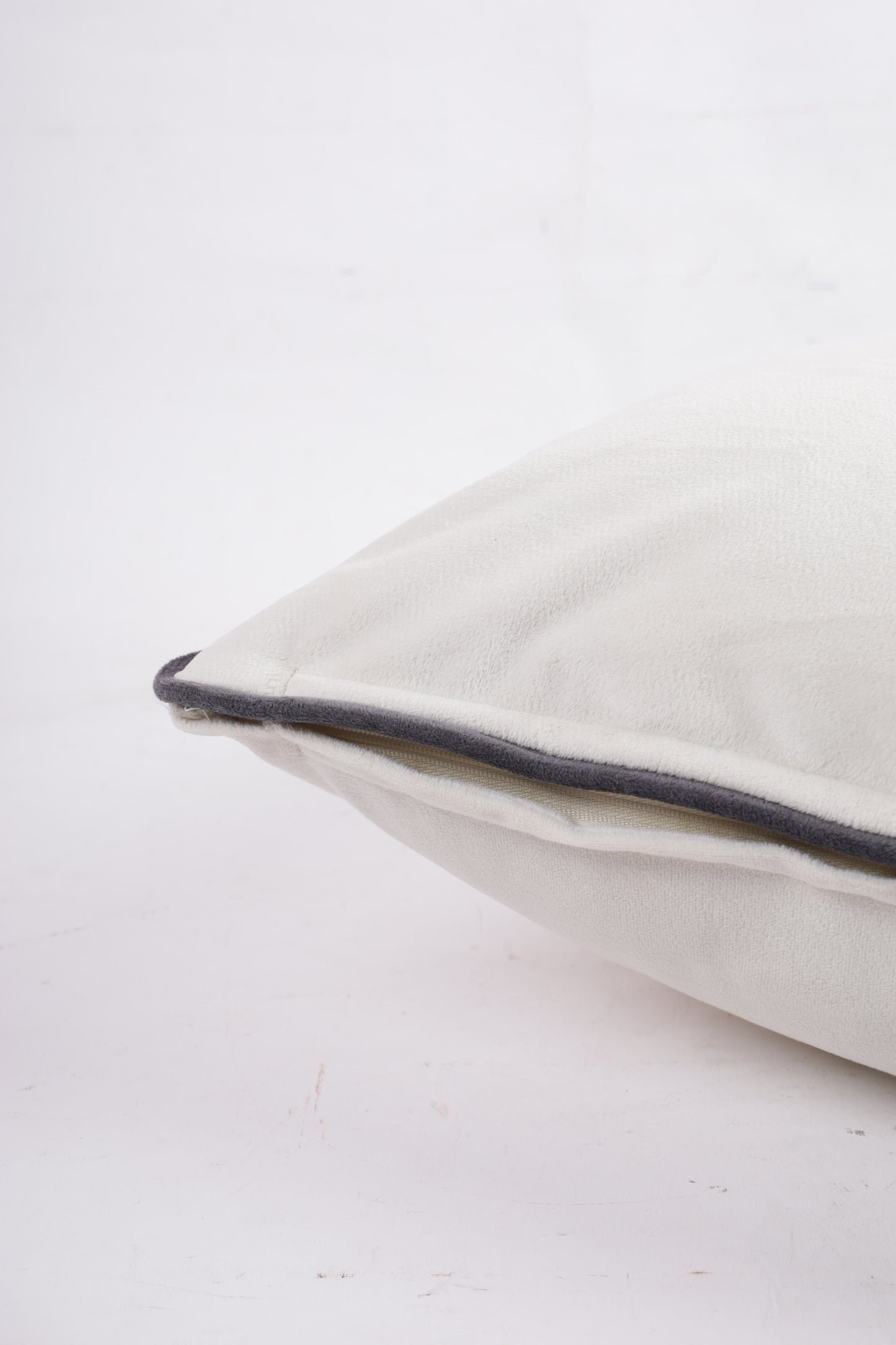 Eyda Velvet Ivory Color Cushion Cover Set of 2-18x18 Inch