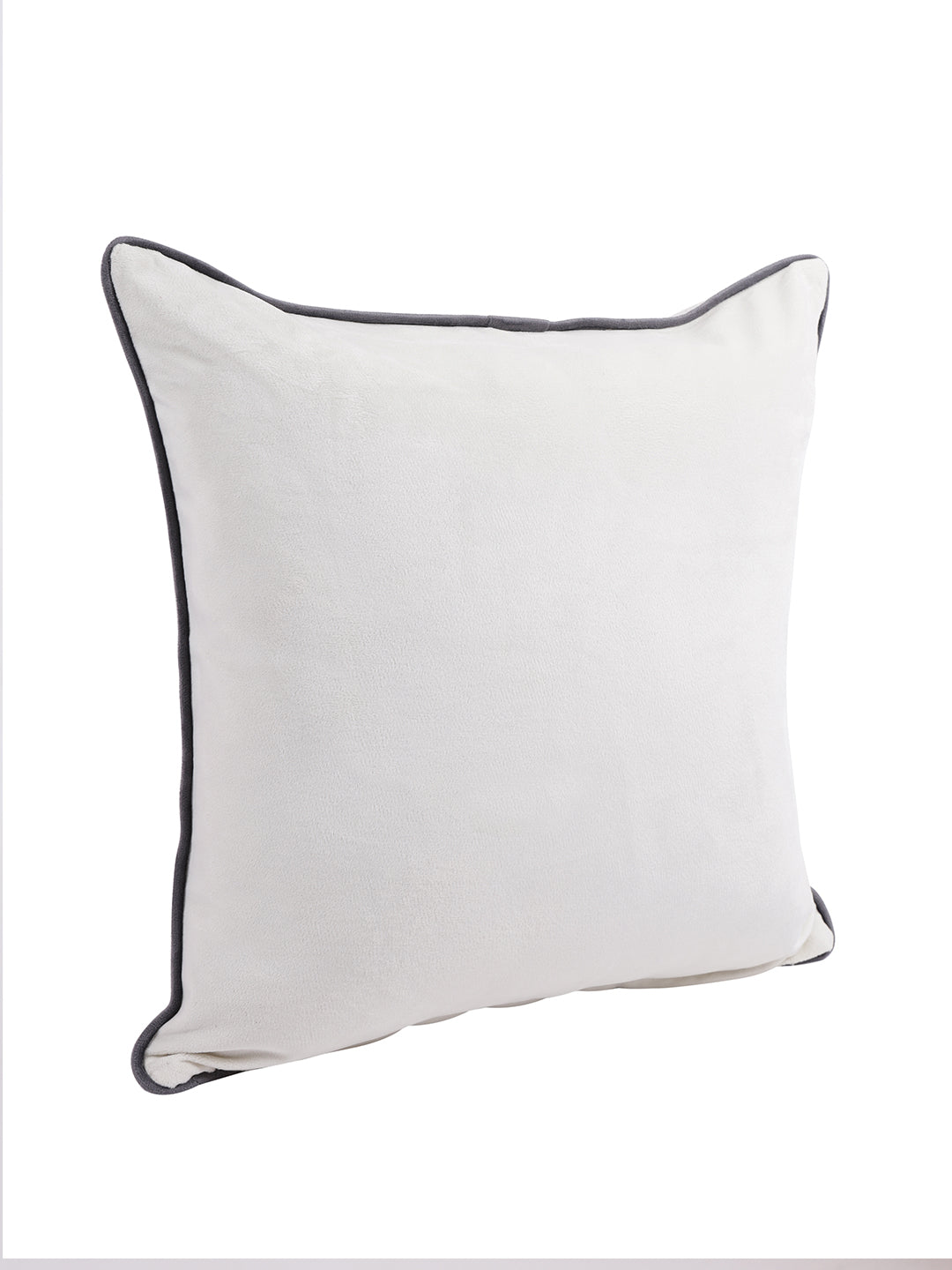 Eyda Velvet Ivory Color Cushion Cover Set of 2-18x18 Inch
