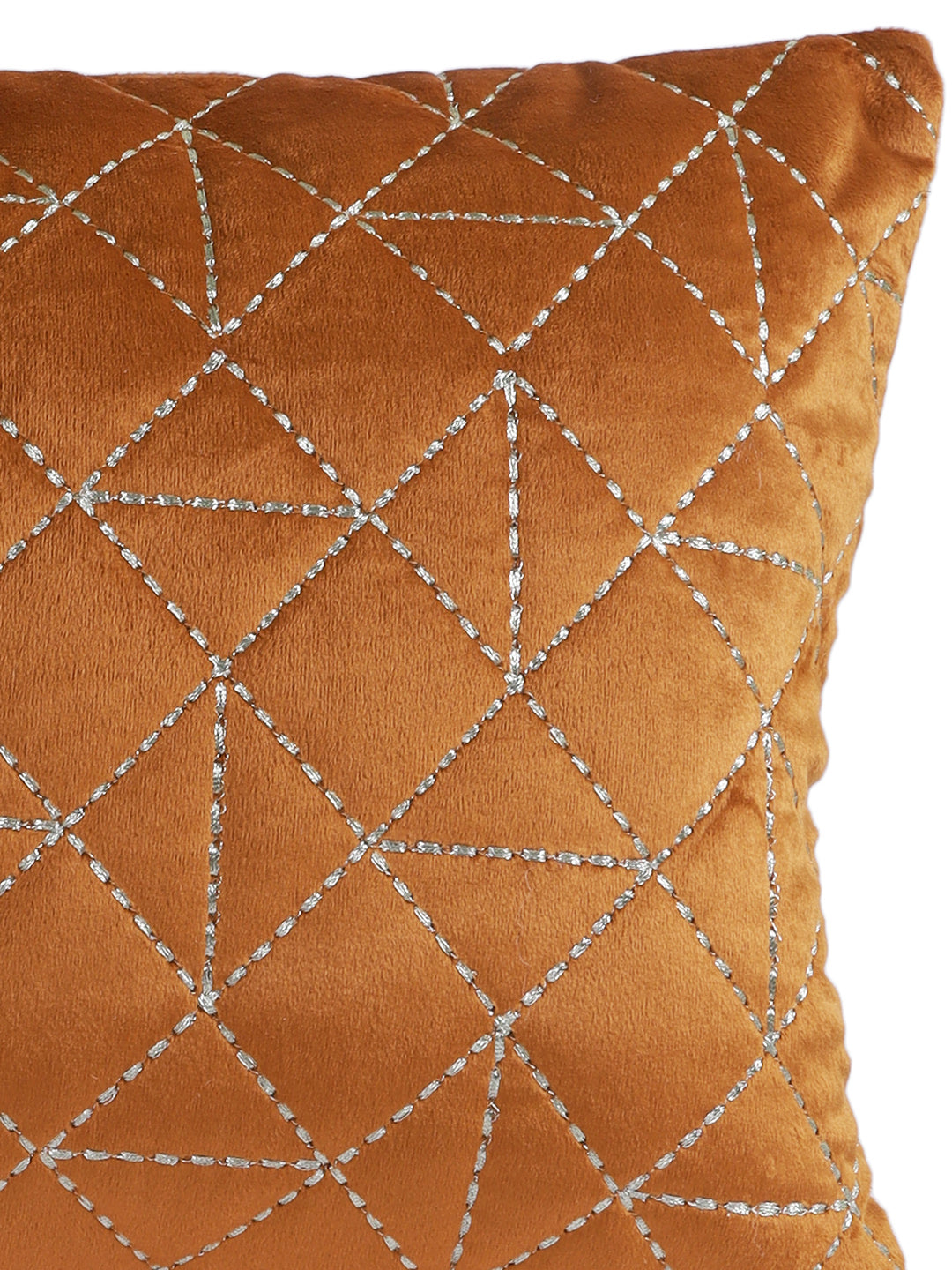 Eyda Super Soft Rust Color Set of 2 Quilted Cushion Cover-12x20 Inch