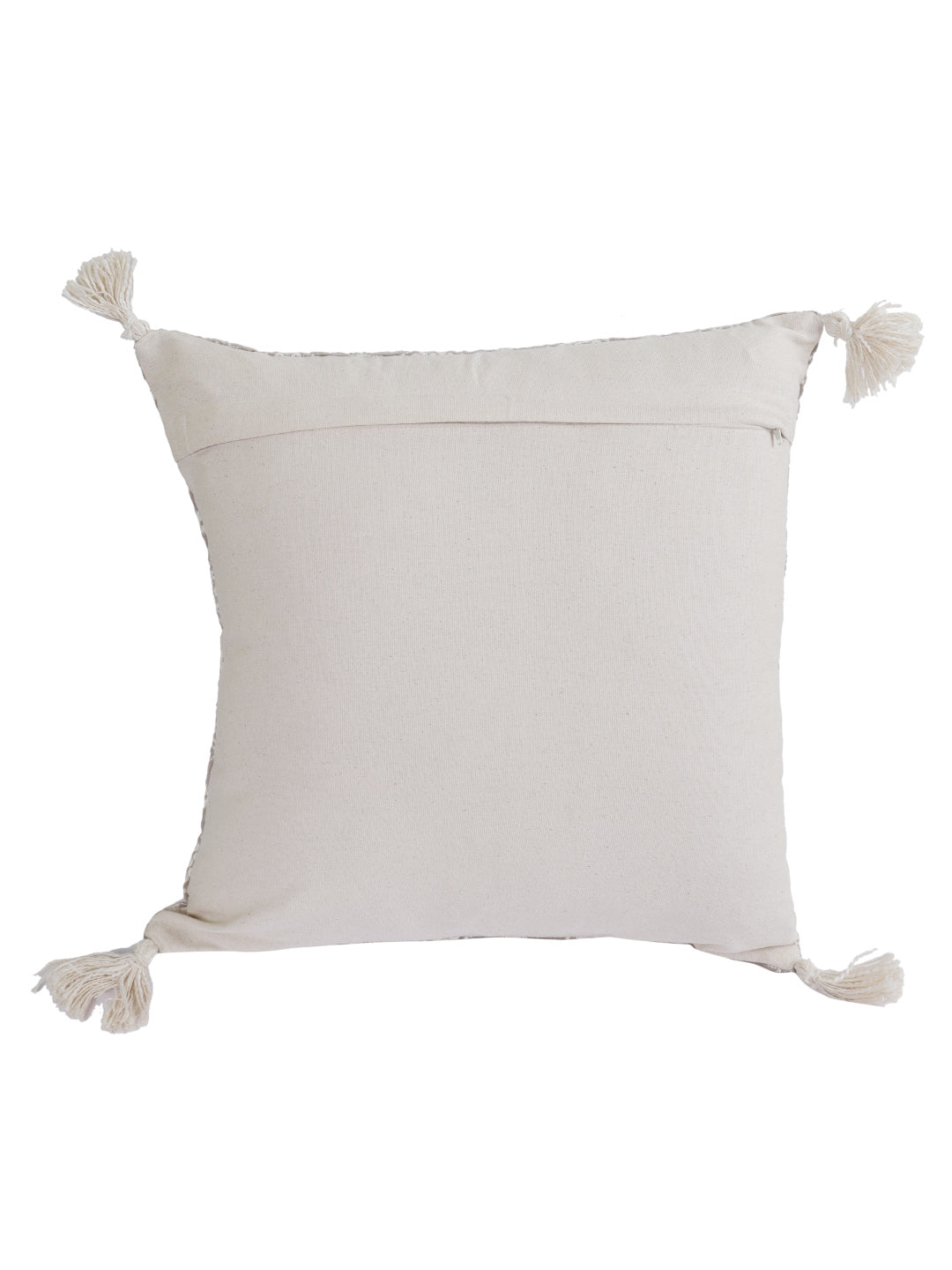Eyda Super Soft Grey Color Set of 2 Embroidered Cushion Cover-18x18 Inch