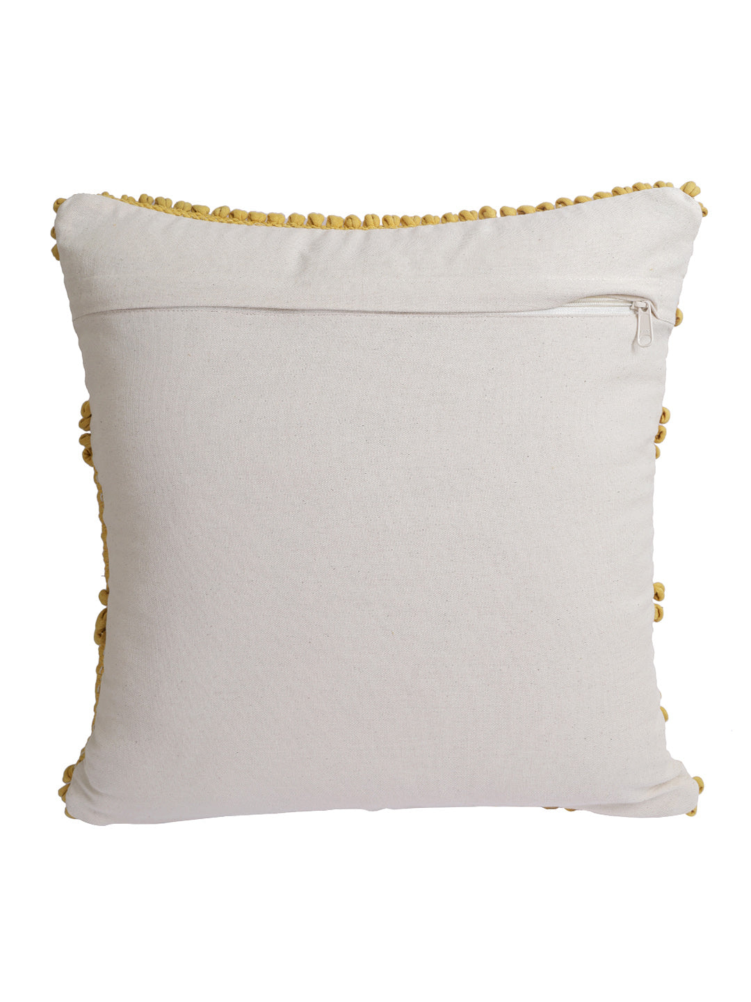 Eyda Yellow Hand Woven Cotton Set of 2 Cushion Cover-18x18 Inch