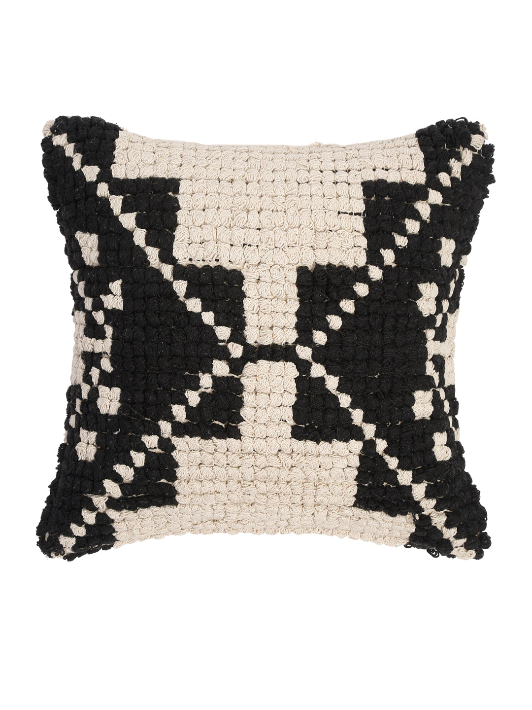 Cotton and Jute Hand Woven Cushion Cover Set of 2 (20x20 inch)