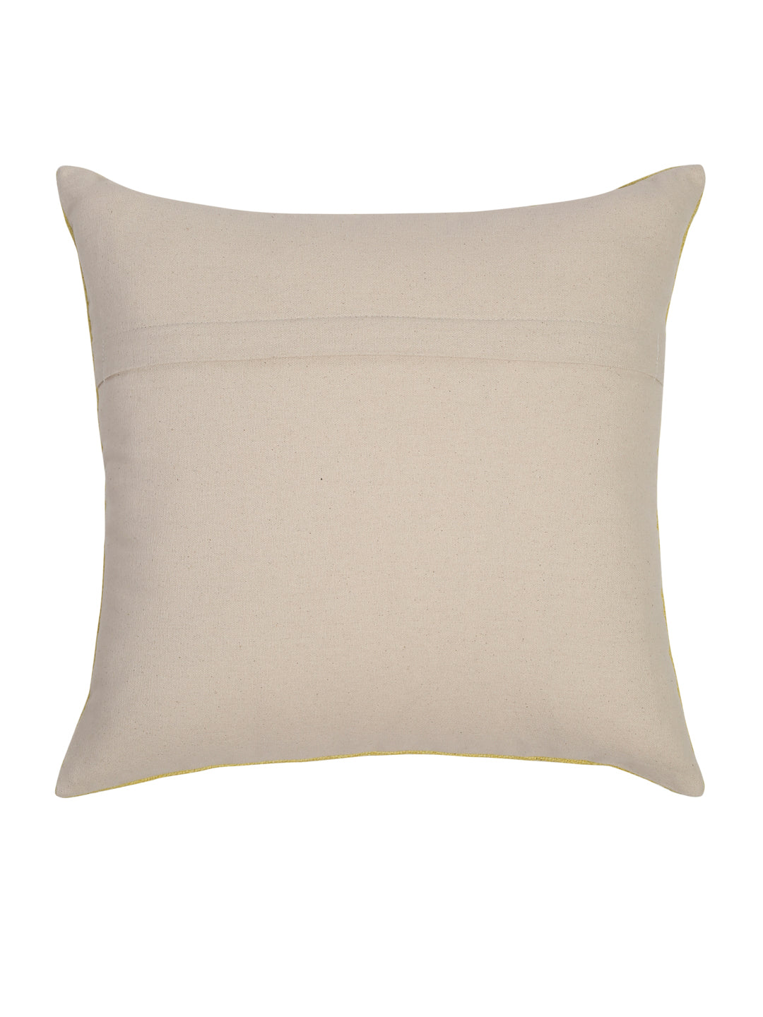 Yellow Color Cotton Hand Work Cushion Cover Set of 2 (18x18 Inch)