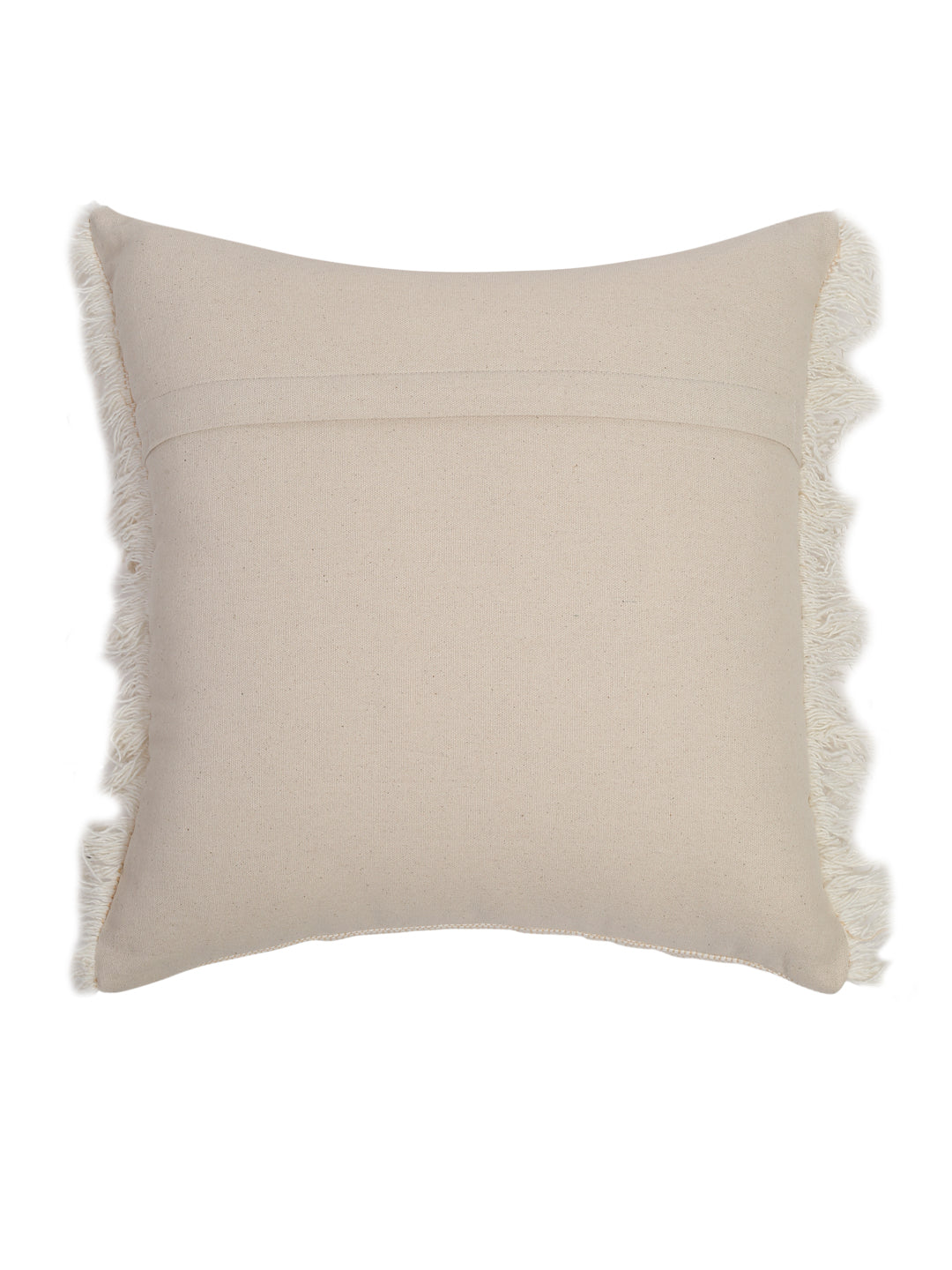Beige Color Cotton Woven Cushion Cover Set of 2 (18x18 Inch)