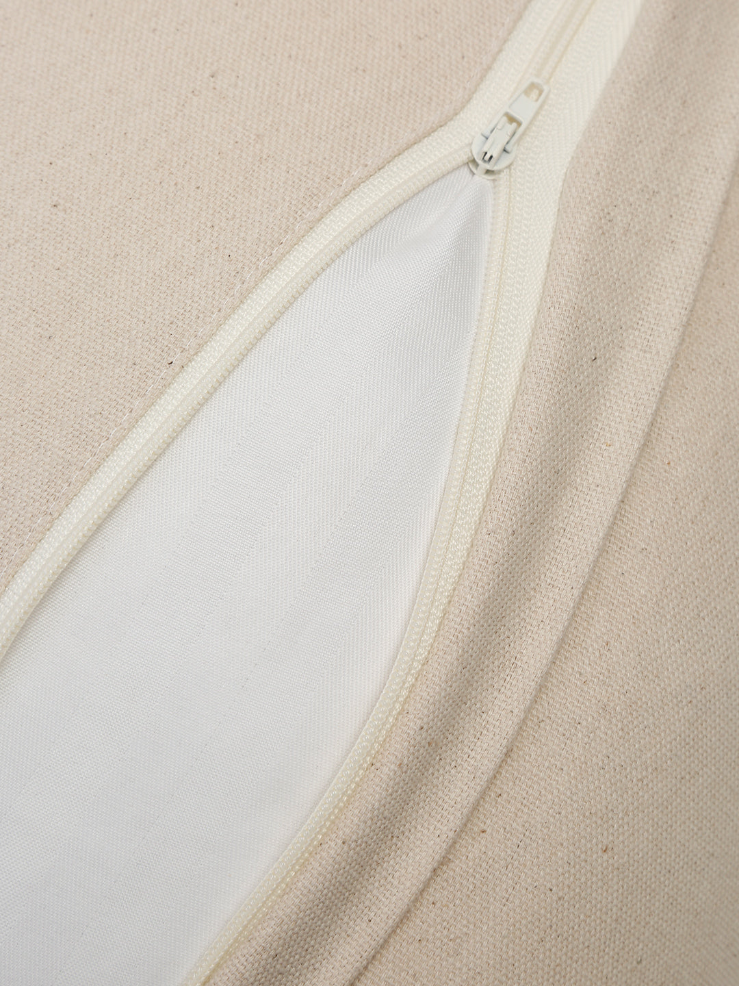 Beige Color Cotton Woven Cushion Cover Set of 2 (18x18 Inch)