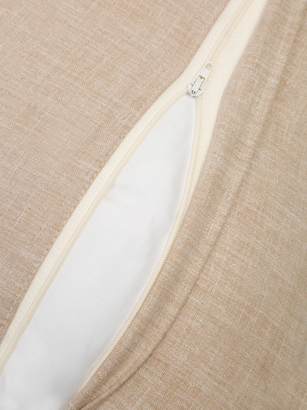 Beige Color Cotton Hand Work Cushion Cover Set of 2 (18x18 Inch)