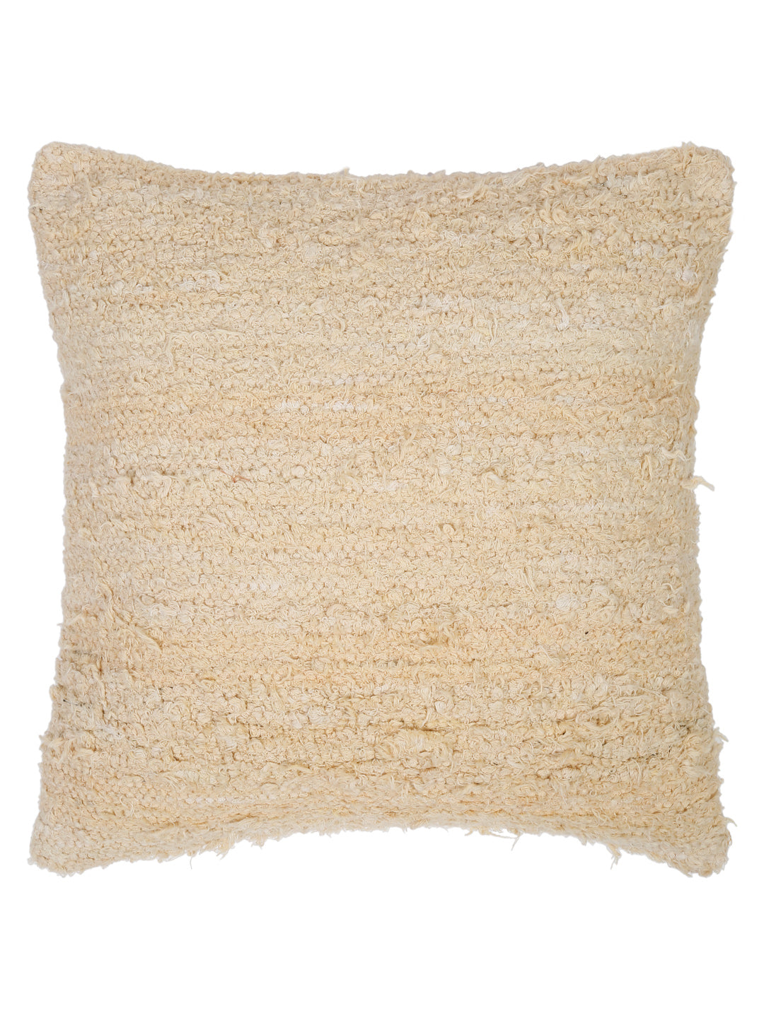 Beige Color Hand Woven Cotton Cushion Cover Set of 2 (20x20 Inch)