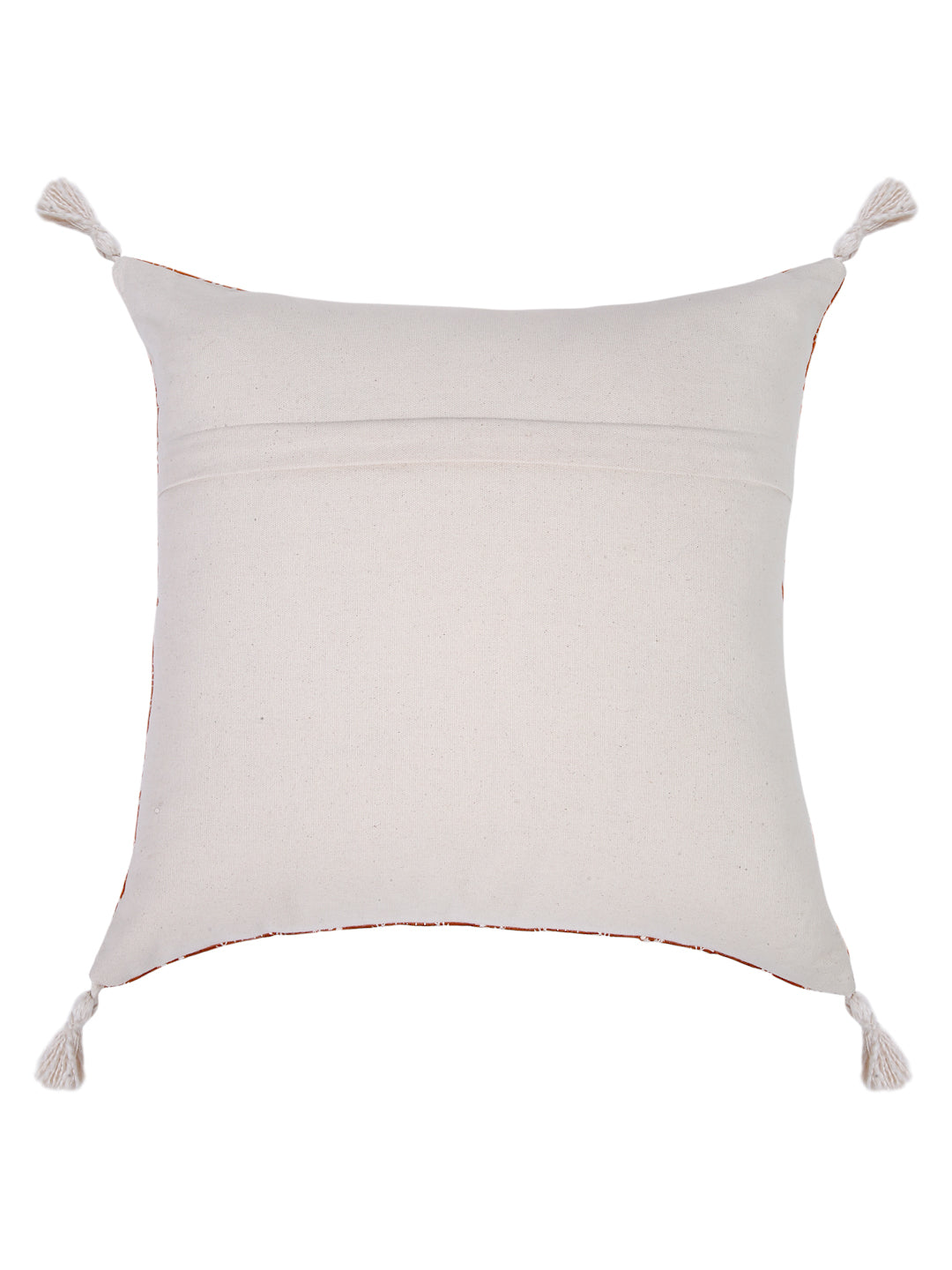 Rust Color Embroidered Cushion Cover Set of 2 (18x18 Inch)