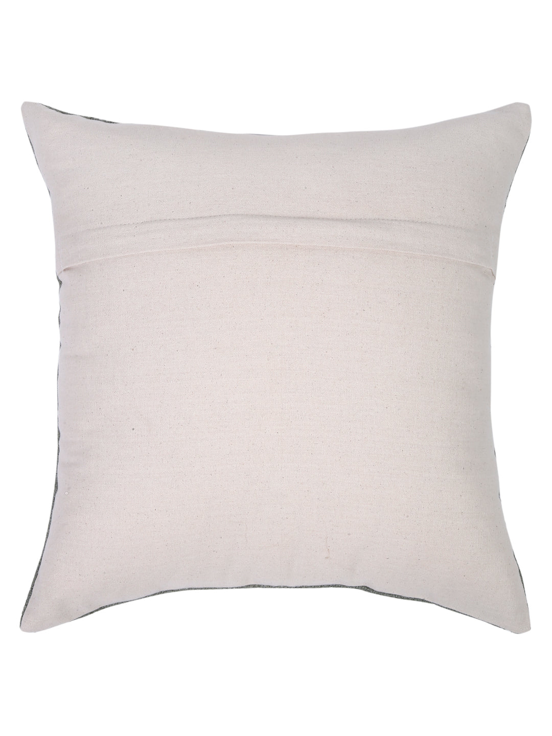 Green Color Cotton Hand Work Cushion Cover Set of 2 (18x18 Inch)