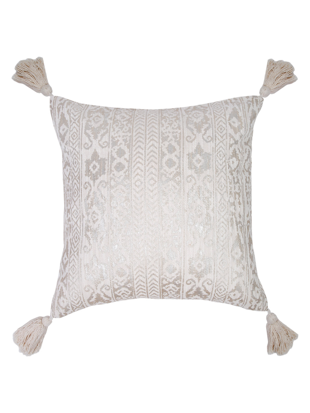 Cotton Ivory Cushion Cover Set of 2 (20x20 Inch)