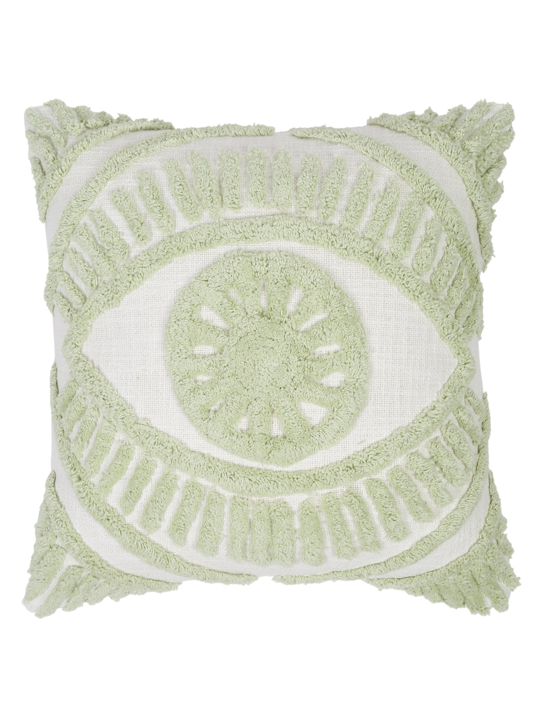 100% Cotton Tufted Sage Green Cushion Cover Set of 2 (18x18 Inch)