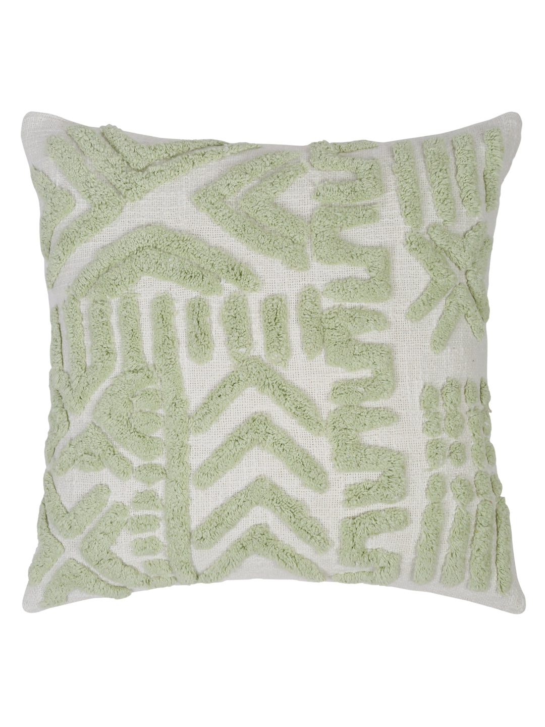 100% Cotton Tufted Sage Green Cushion Cover Set of 2 (18x18 Inch)