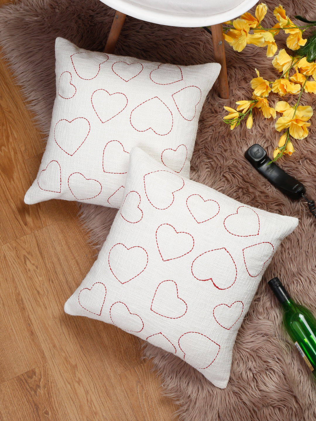 Eyda Cotton Embroidered Cushion Cover set of 2