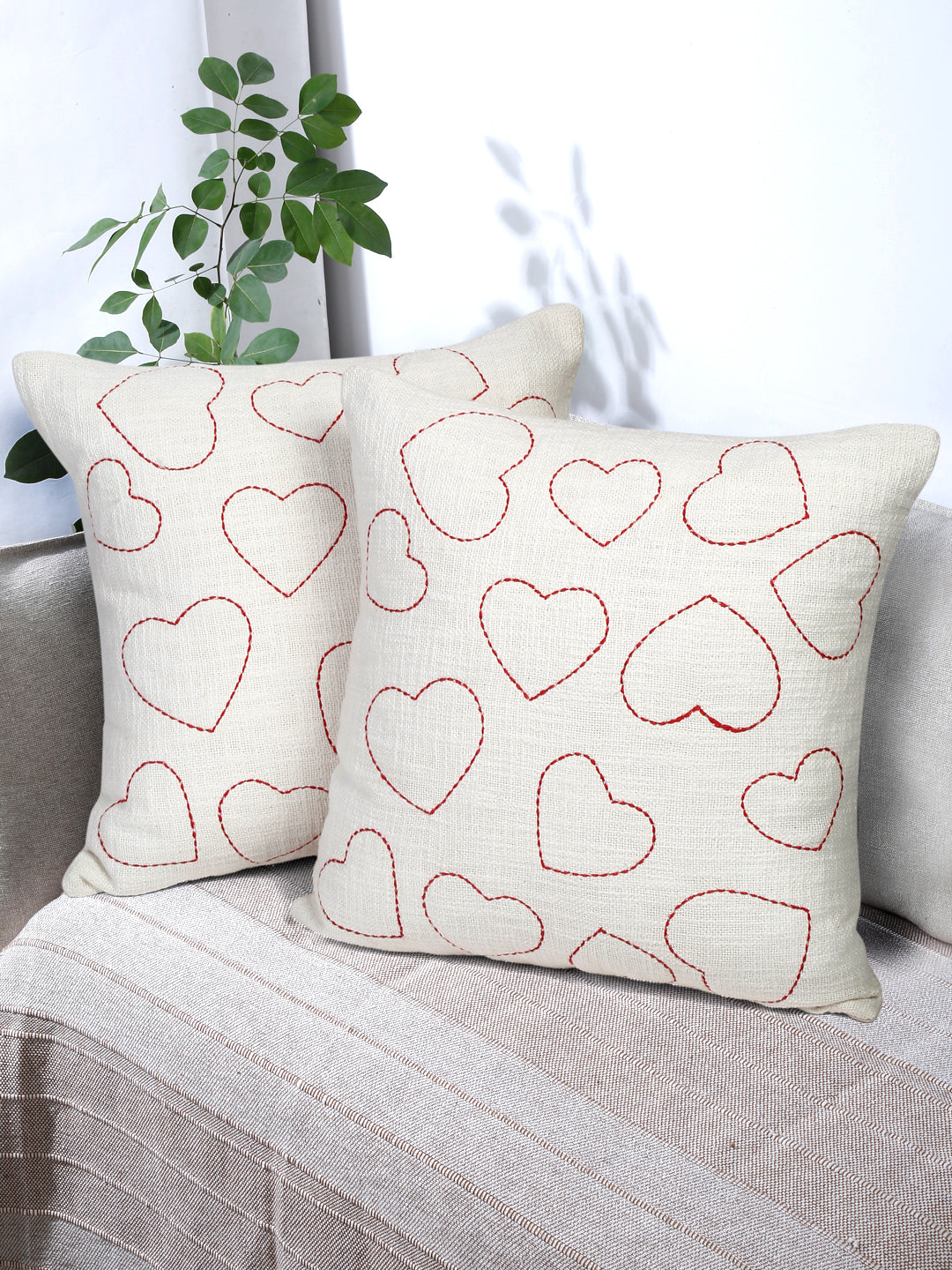 Eyda Cotton Embroidered Cushion Cover set of 2