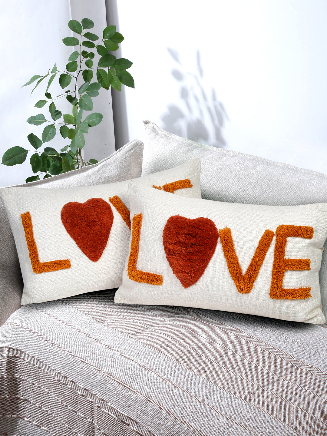 Eyda 100% Cotton Tufted Cushion Cover Set of 2