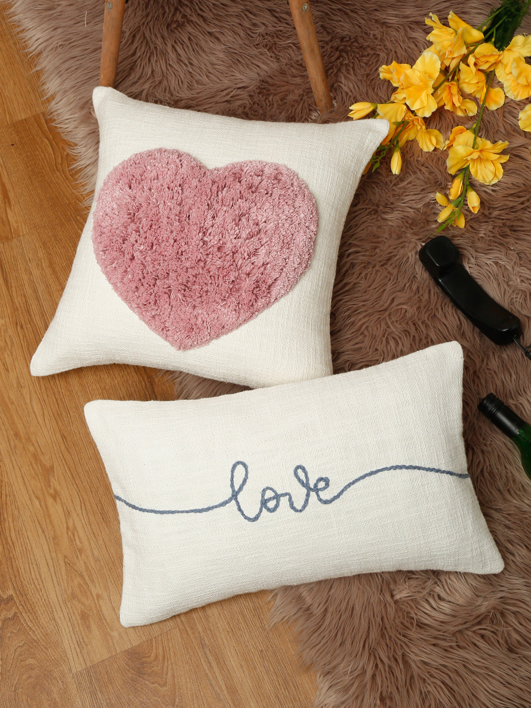 Eyda 100% Cotton Tufted Cushion Cover Set of 2