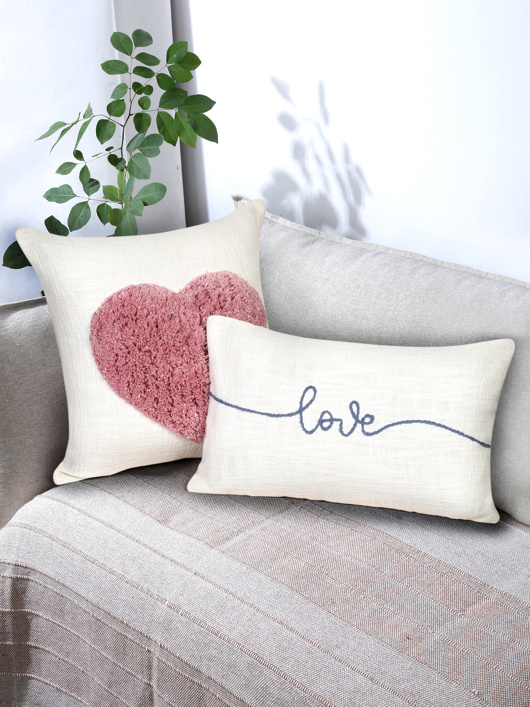 Eyda 100% Cotton Tufted Cushion Cover Set of 2