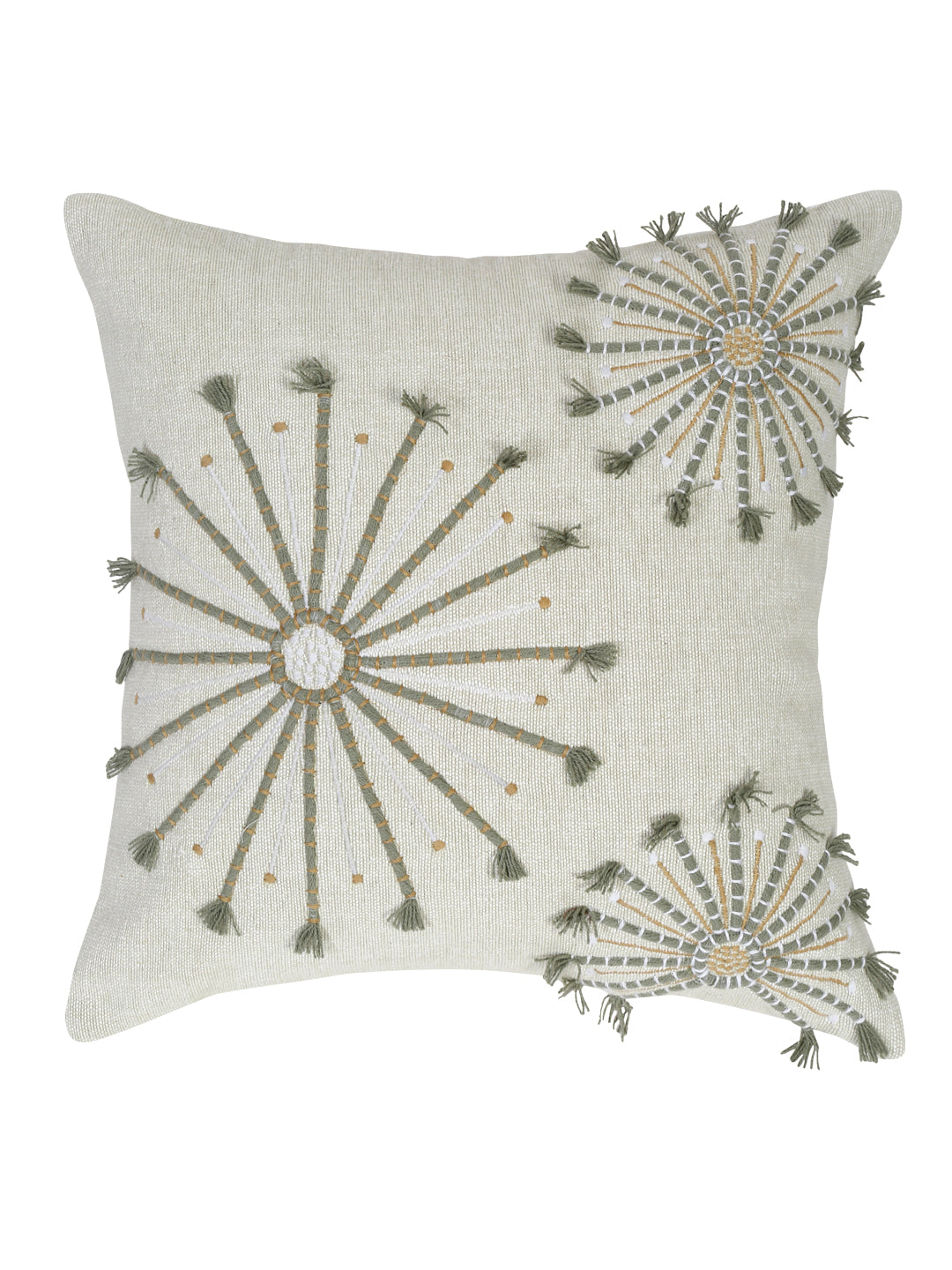 Eyda Embroidered Cotton Cushion Covers Set of 2-18x18 inch