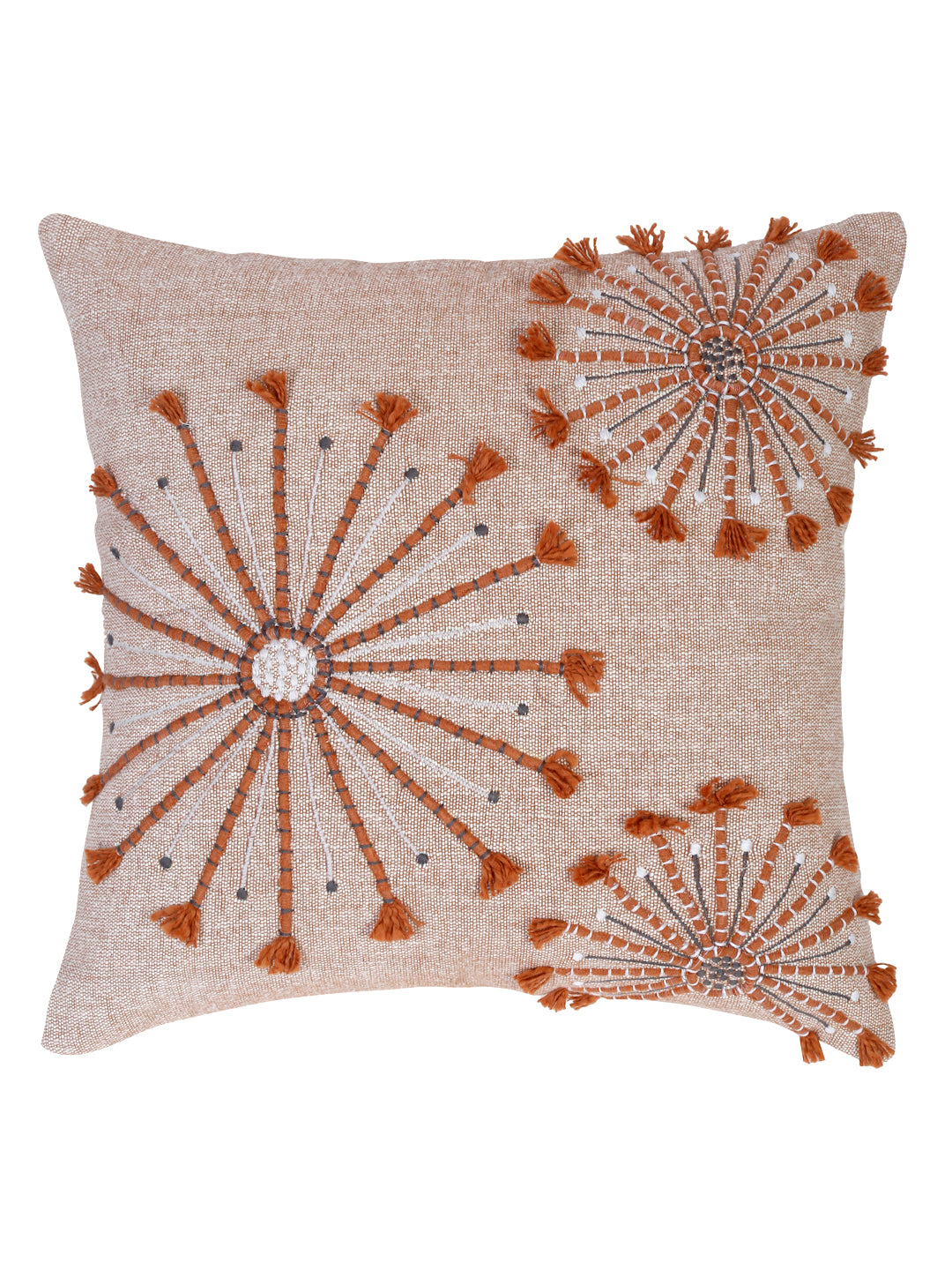 Eyda Embroidered Cotton Cushion Covers Set of 2-18x18 inch