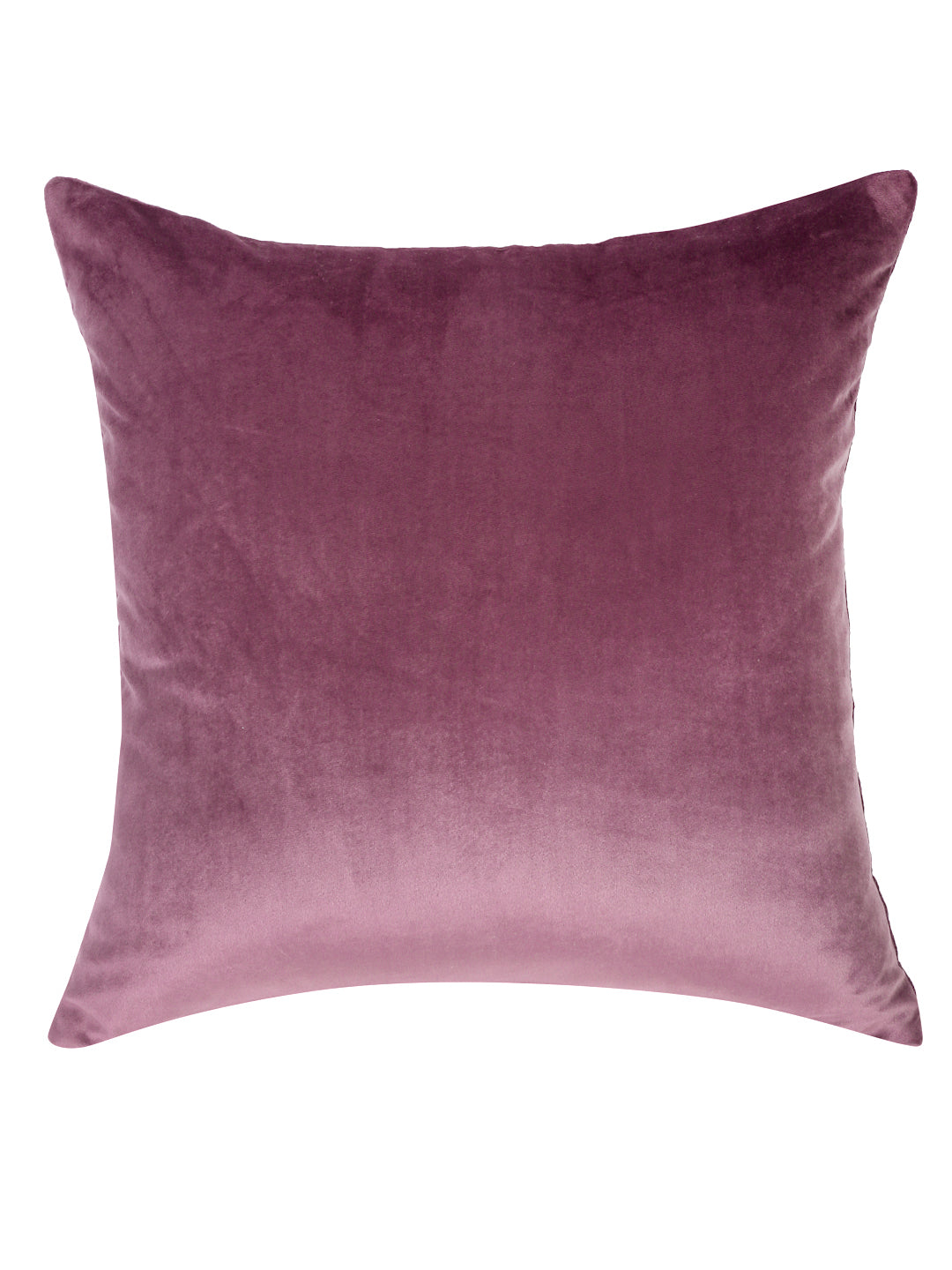 Eyda Purple Color Embroidered Velvet Cushion Covers Set of 2 - 18x18 inch