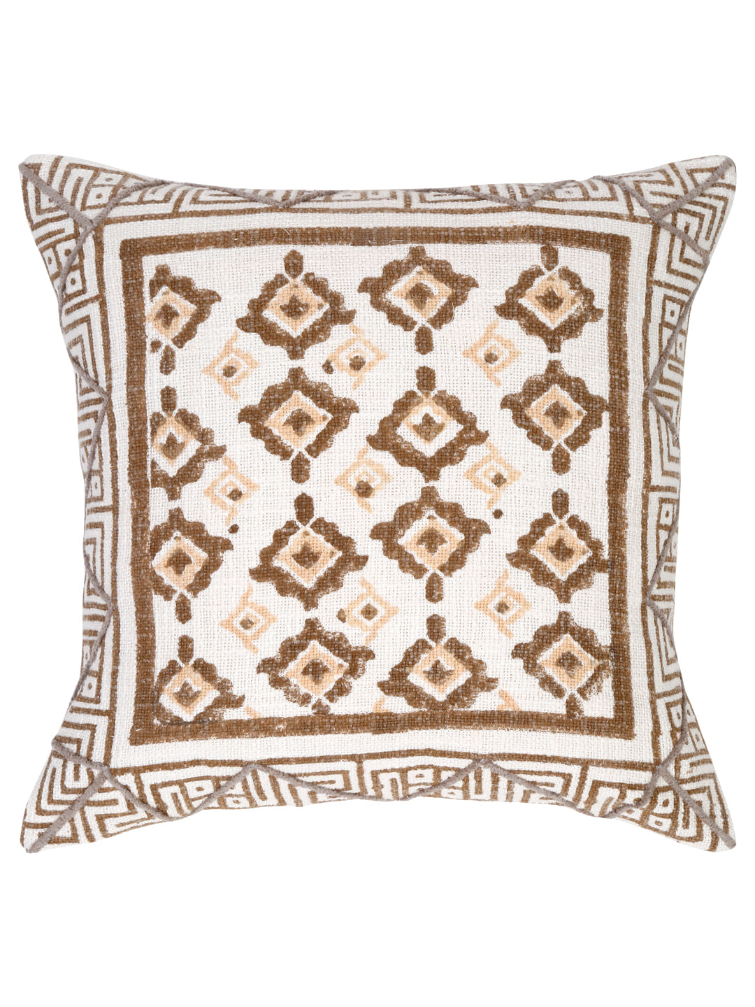 Eyda Hand Block Printed Cotton Sofa Cushion Covers Set of 2 18x18 inch