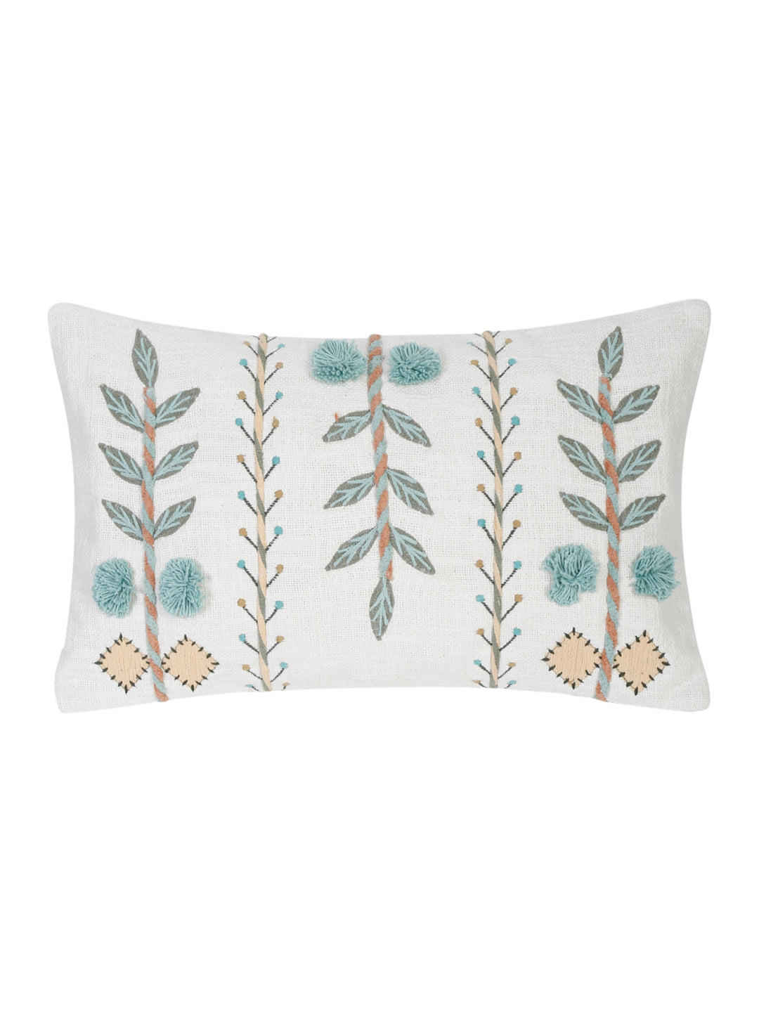 Eyda Embroidered Cotton Cushion Covers Set of 2-12x20 inch