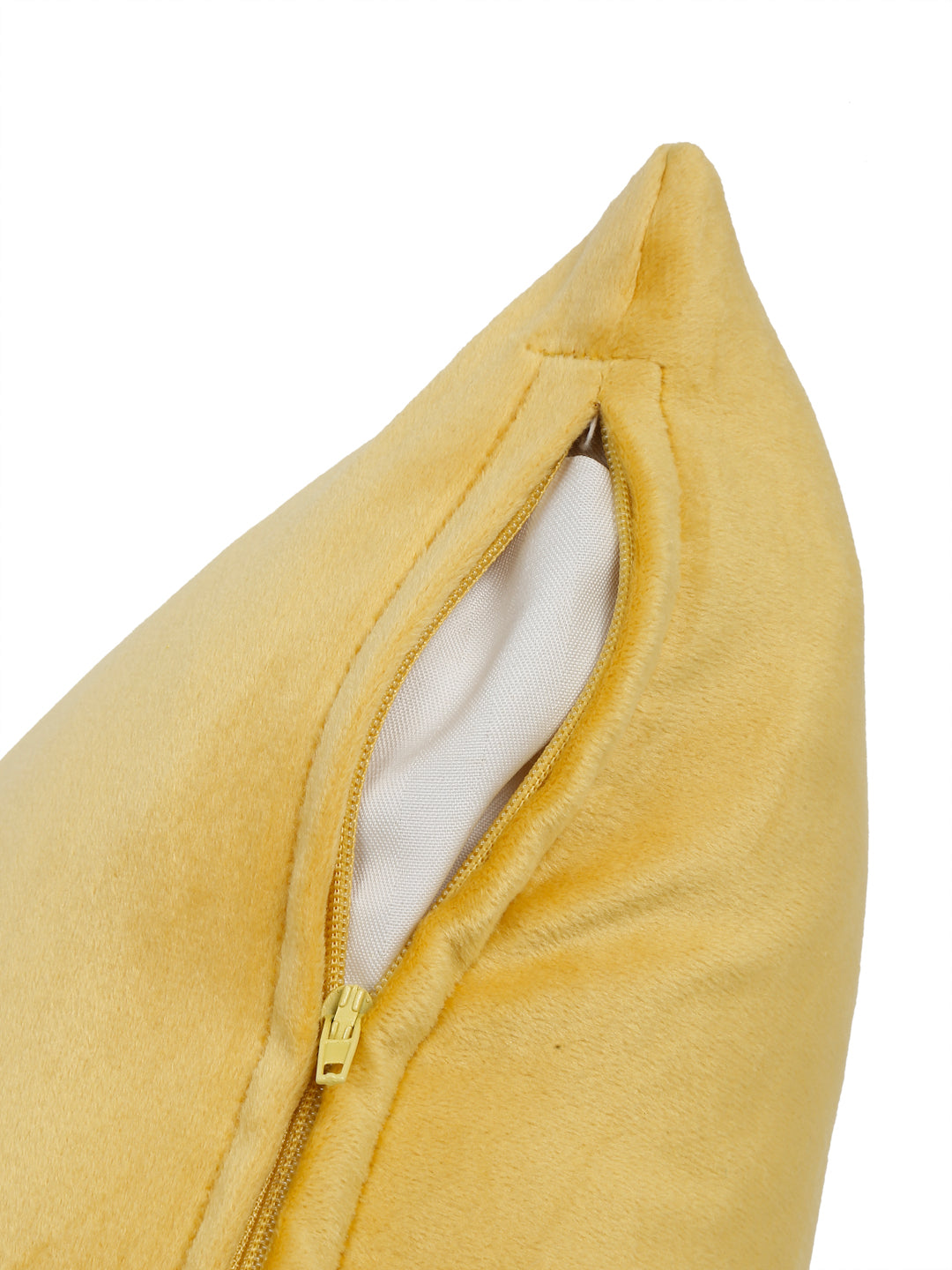 Eyda Yellow Velvet Embroidered Cushion Cover Set of 2