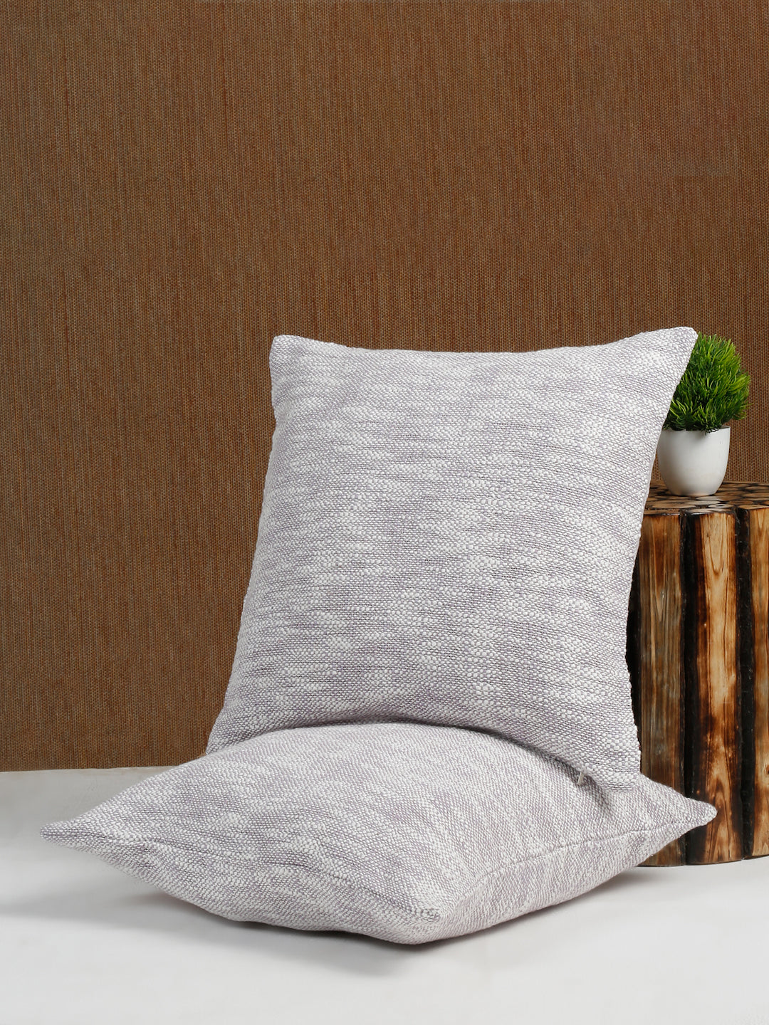 Eyda Natural Cotton Textured Cushion Cover Set of 2