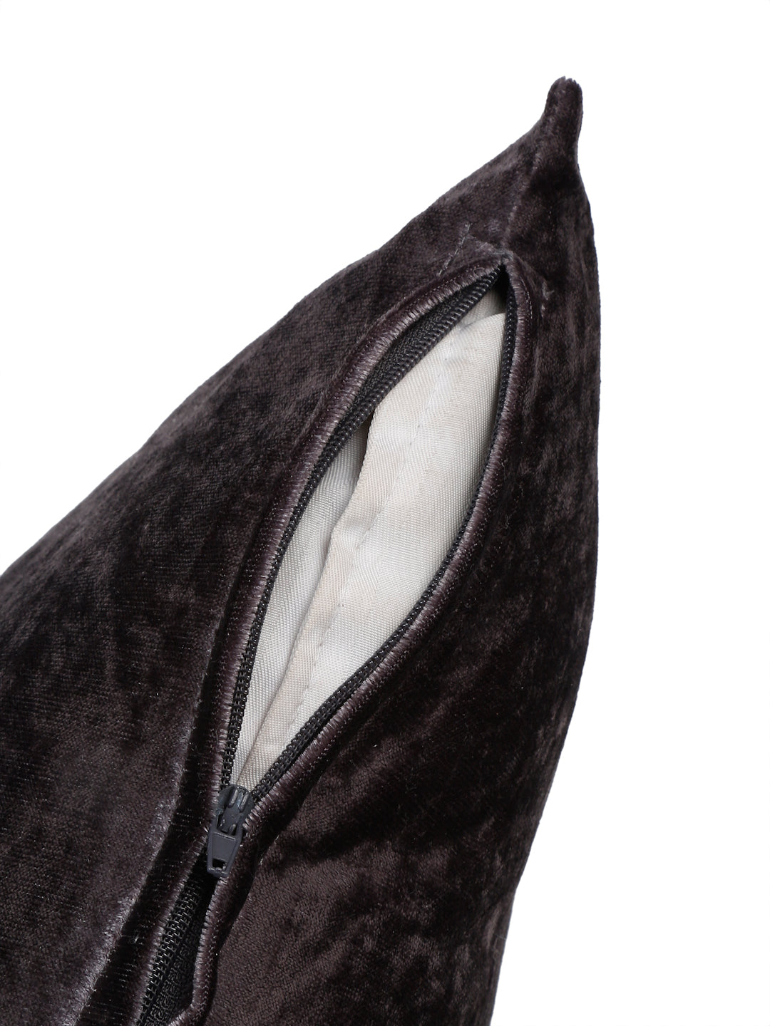 Eyda Charcoal Velvet Solid Cushion Cover Set of 2