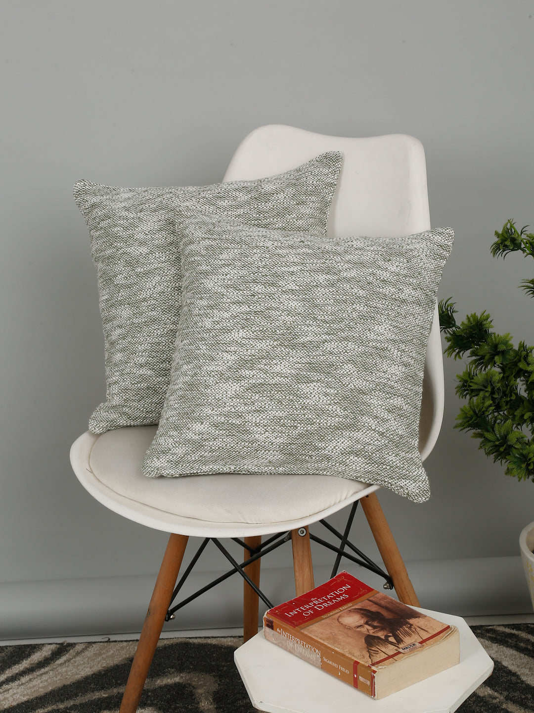 Eyda Green Cotton Solid Cushion Cover Set of 2
