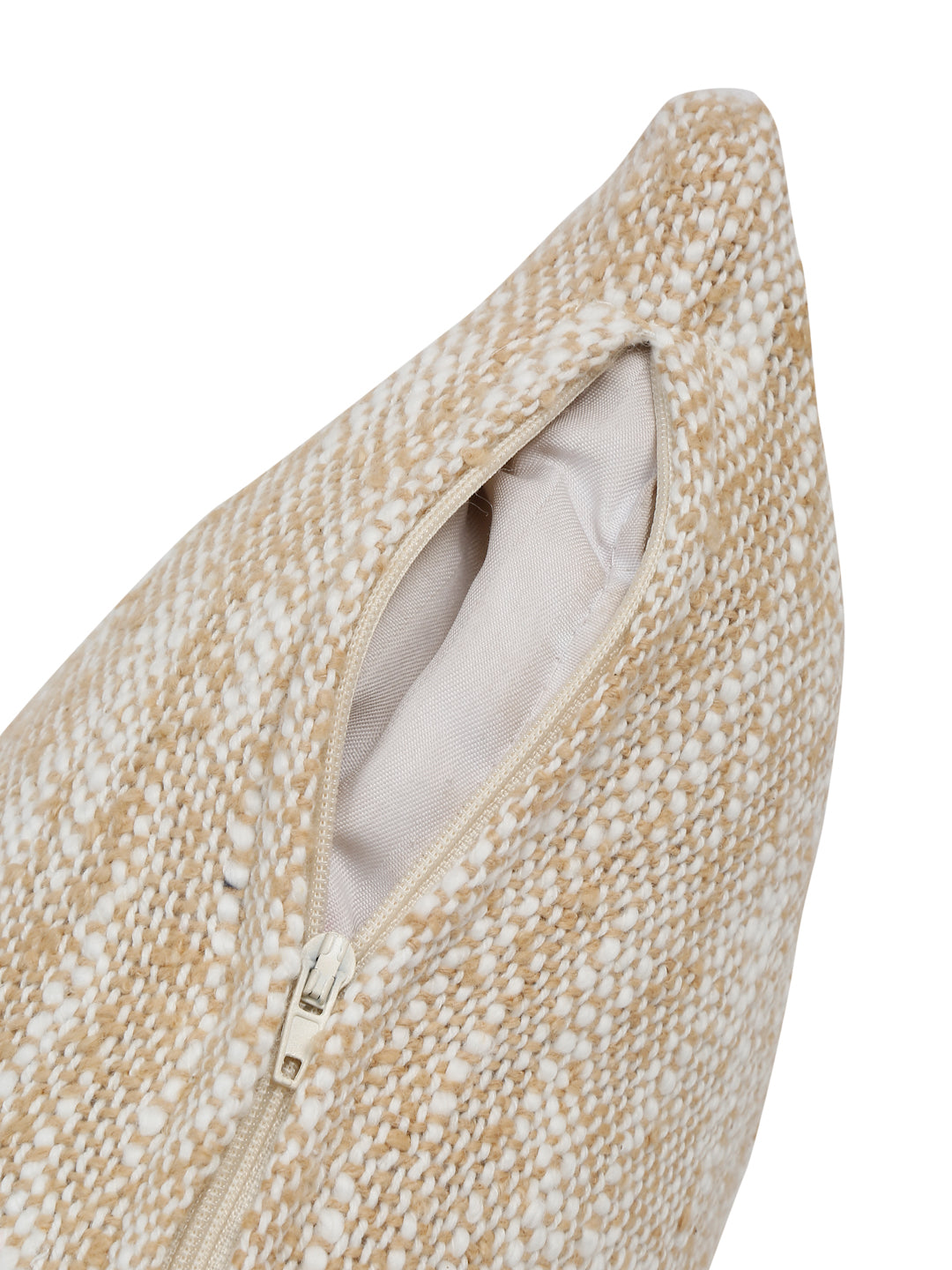 Eyda Beige Cotton Solid Cushion Cover Set of 2