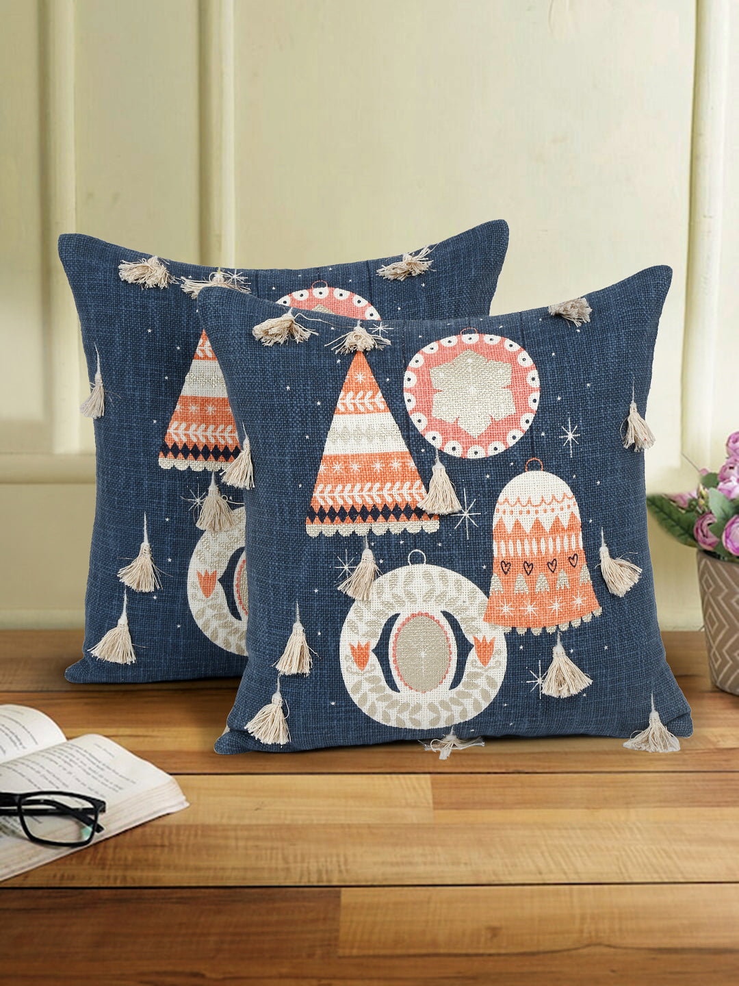 Eyda Multi Cotton Printed Cushion Cover Set of 2