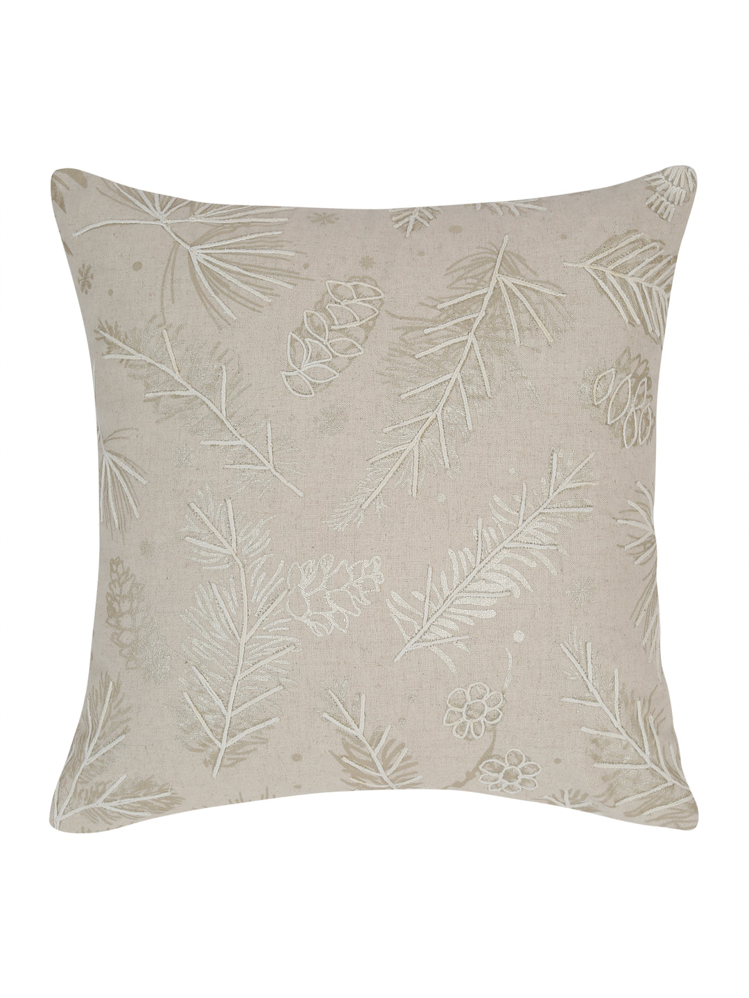Eyda Gold Cotton Linen Embroidered Cushion Cover Set of 2