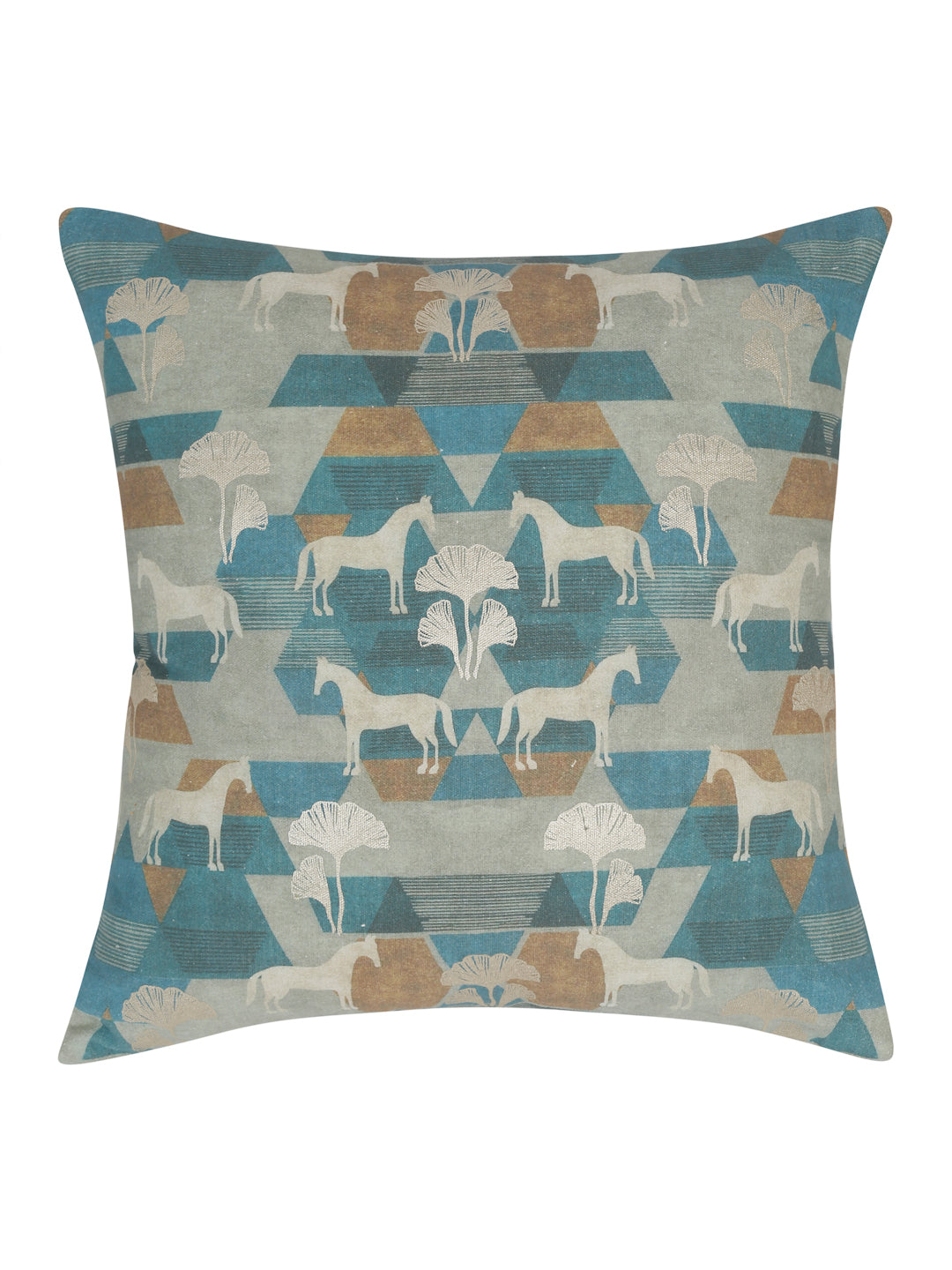 Eyda Green Cotton Printed Cushion Cover Set of 2