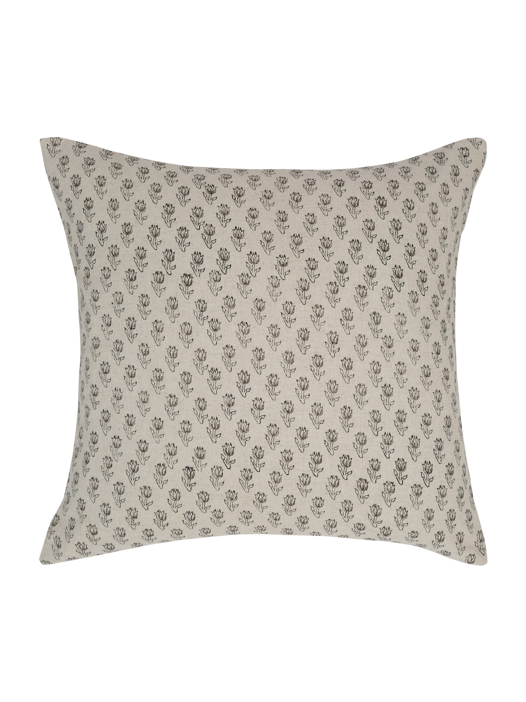 Eyda Gray Cotton Hand Block Cushion Cover Set of 2