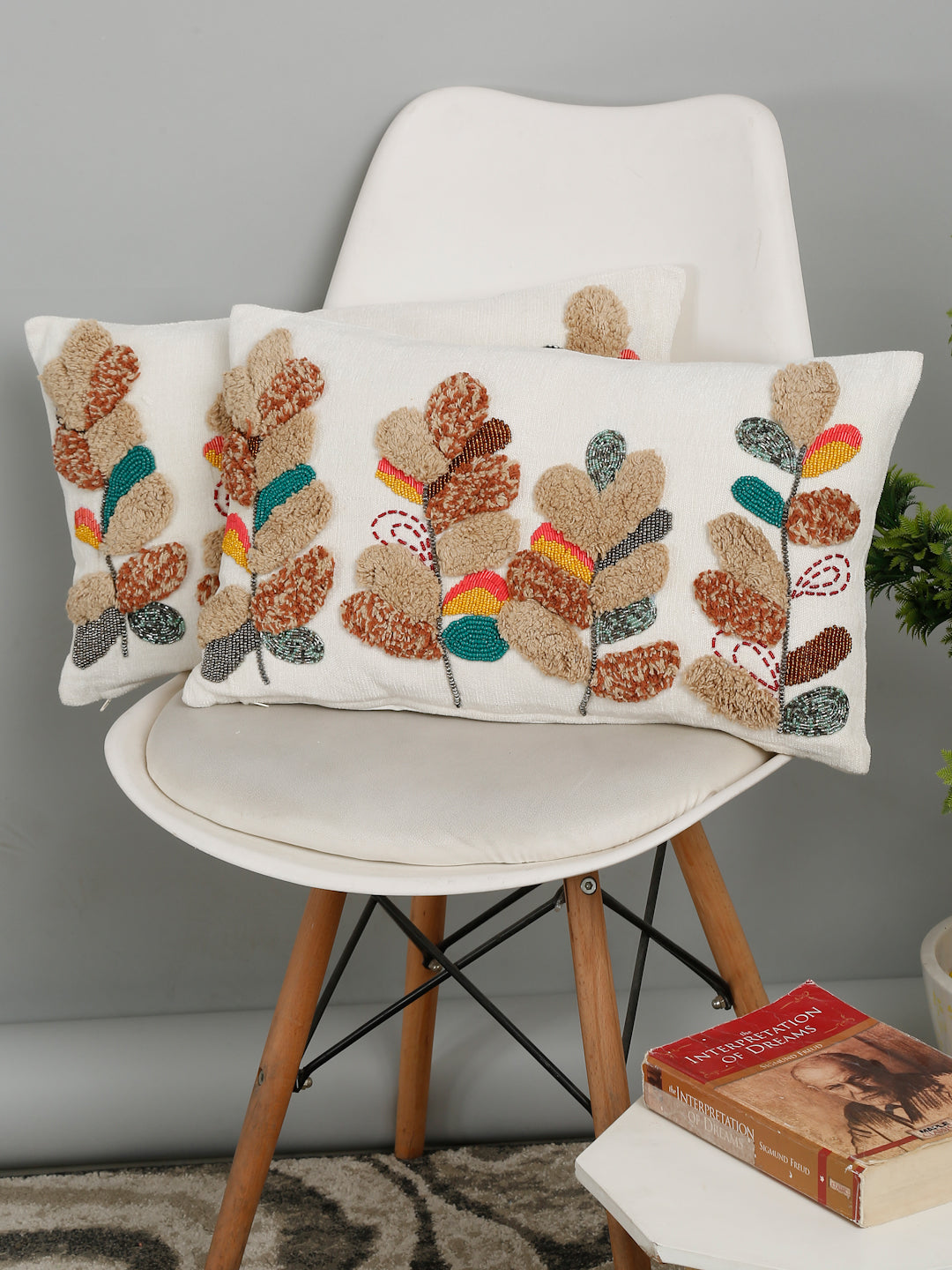 Eyda Multi Chenille Embroidered Cushion Cochr Set of 2