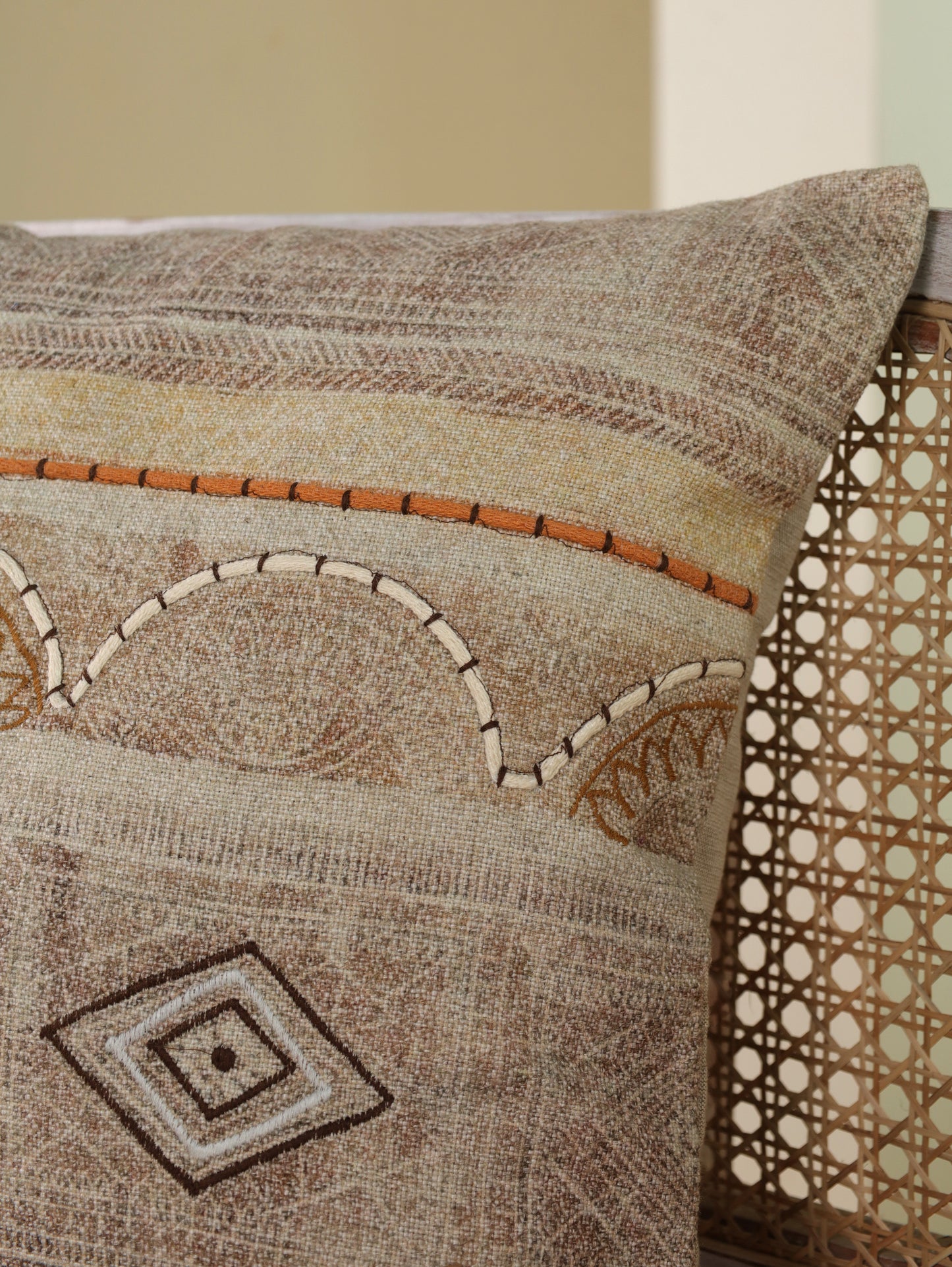 Boho Embroidered Cushion Cover