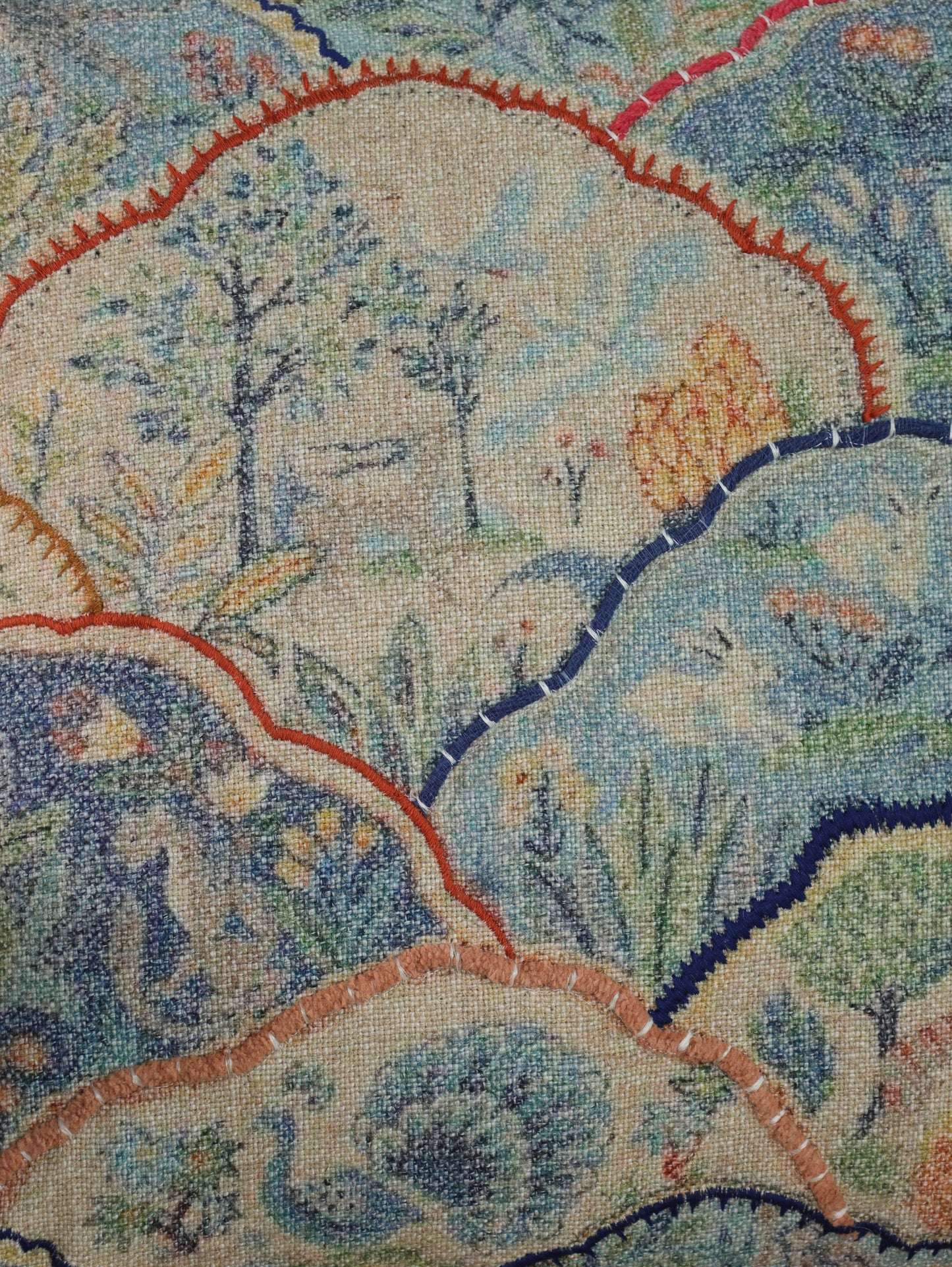 Boho Embroidered Cushion Cover