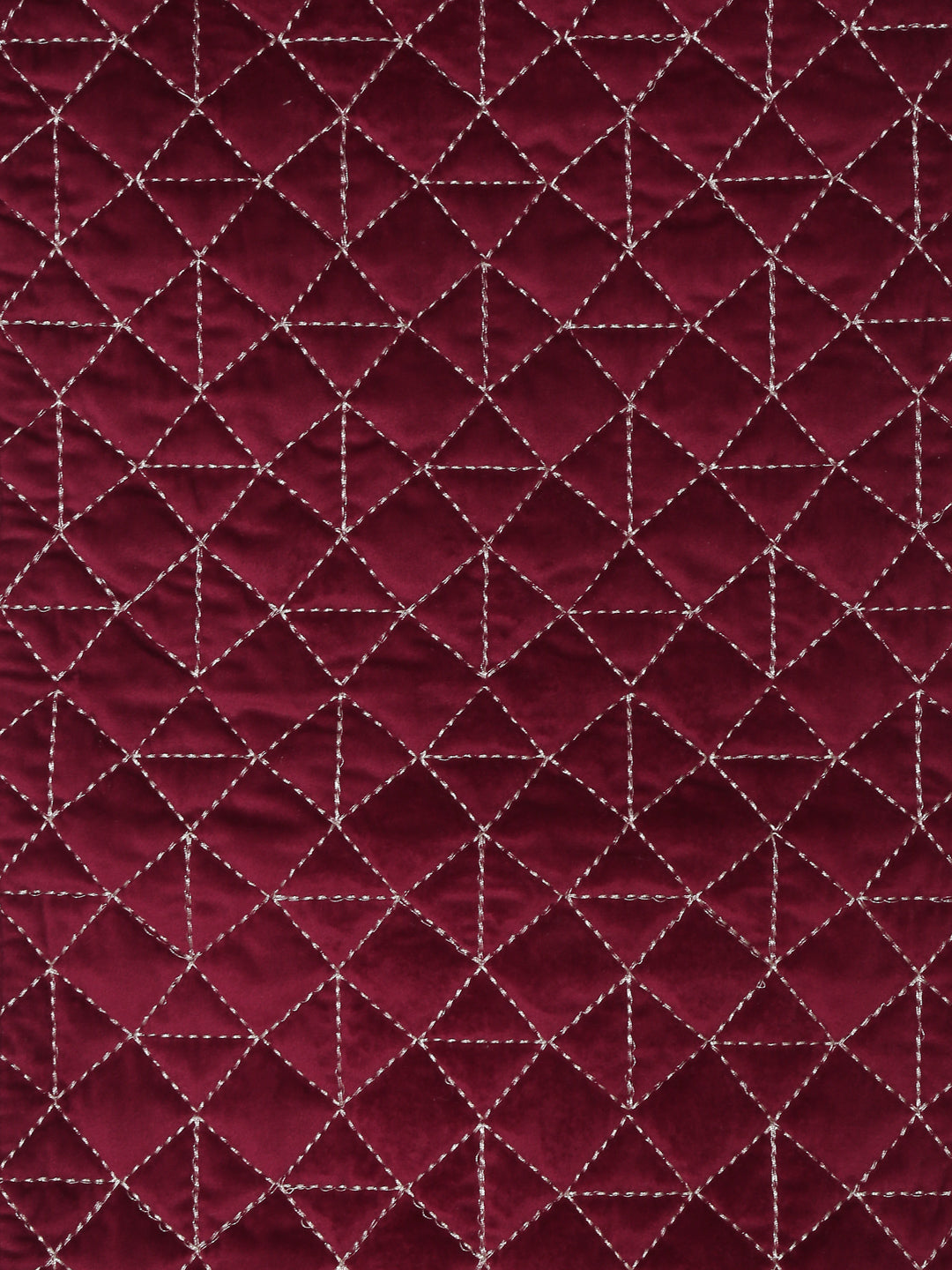 Eyda Maroon Color Quilted Table Runner