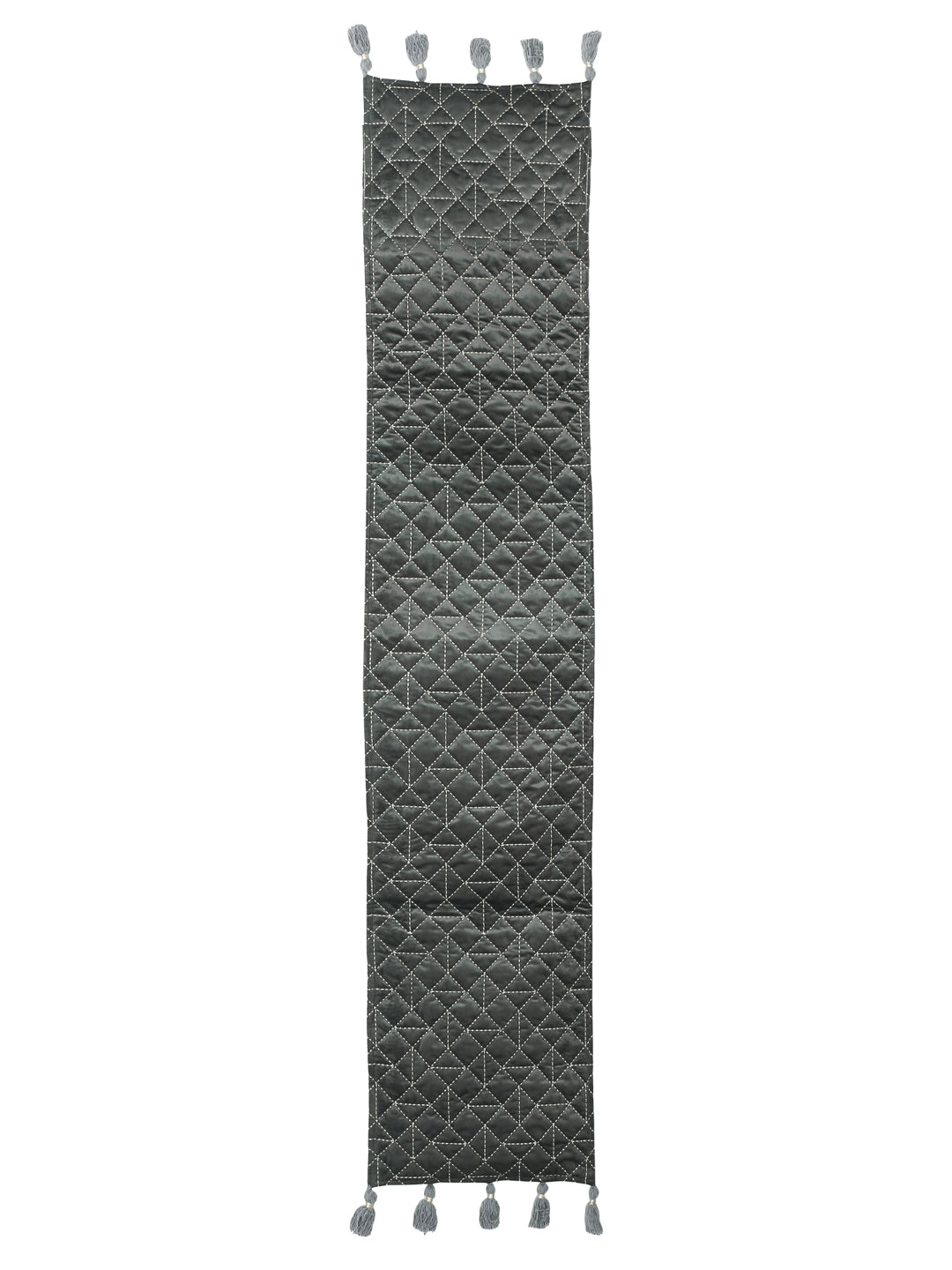Eyda Grey Color Quilted Table Runner
